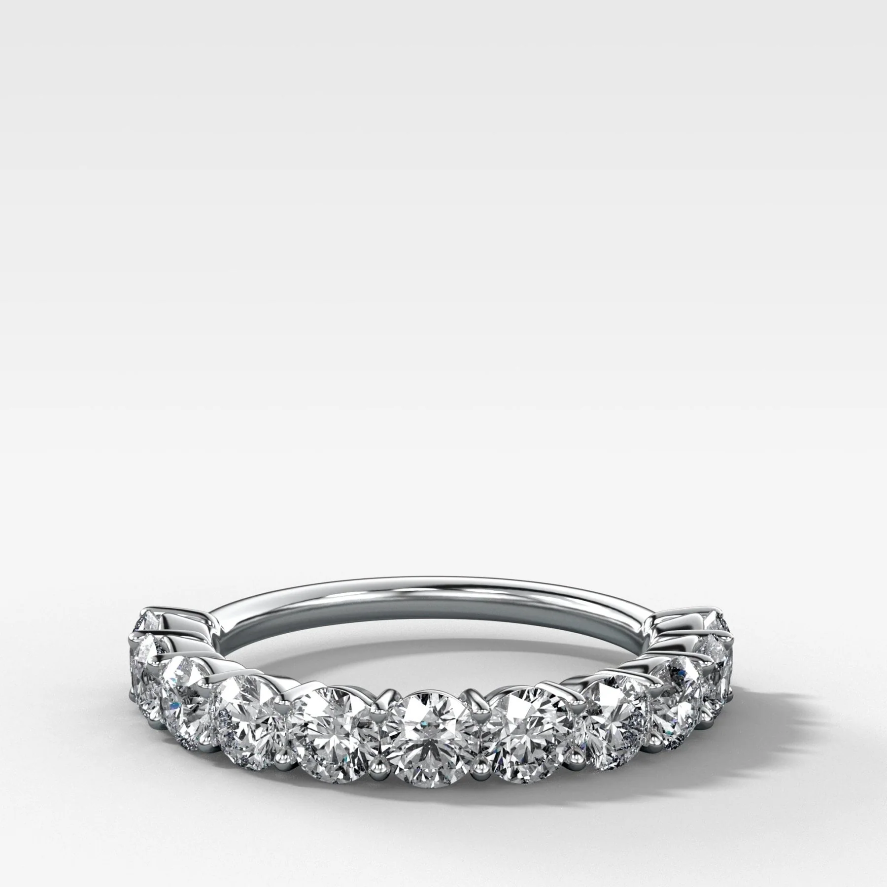 Jumbo Shared Prong Wedding Band With Round Diamonds - Image 4