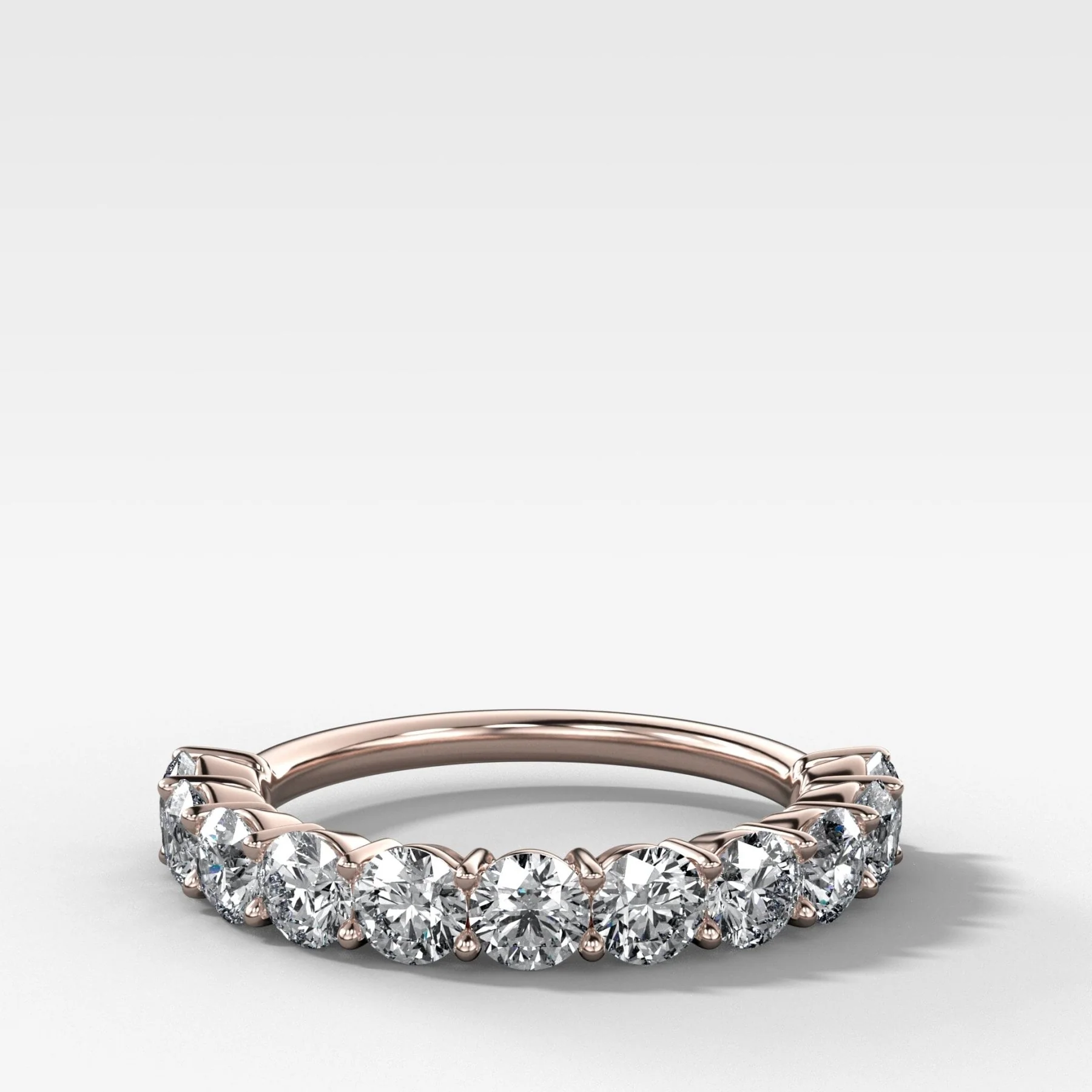 Jumbo Shared Prong Wedding Band With Round Diamonds - Image 5