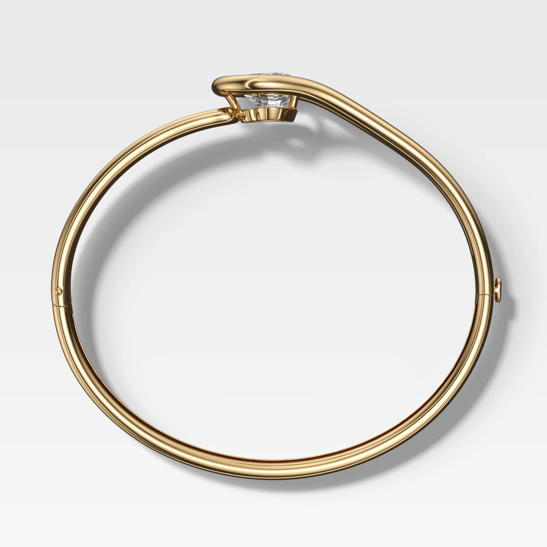 Lasso Bangle with Heart Cut Diamond - Image 2