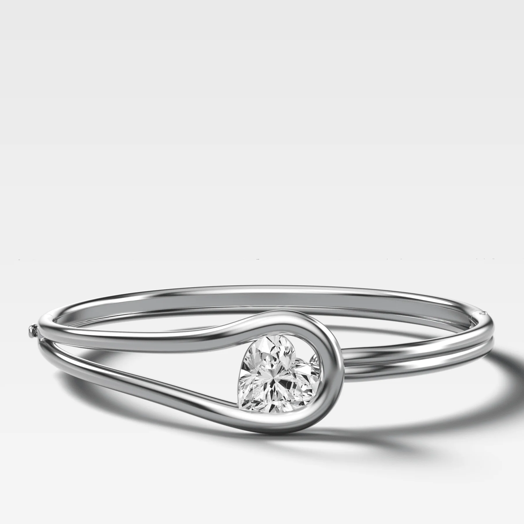 Lasso Bangle with Heart Cut Diamond - Image 3