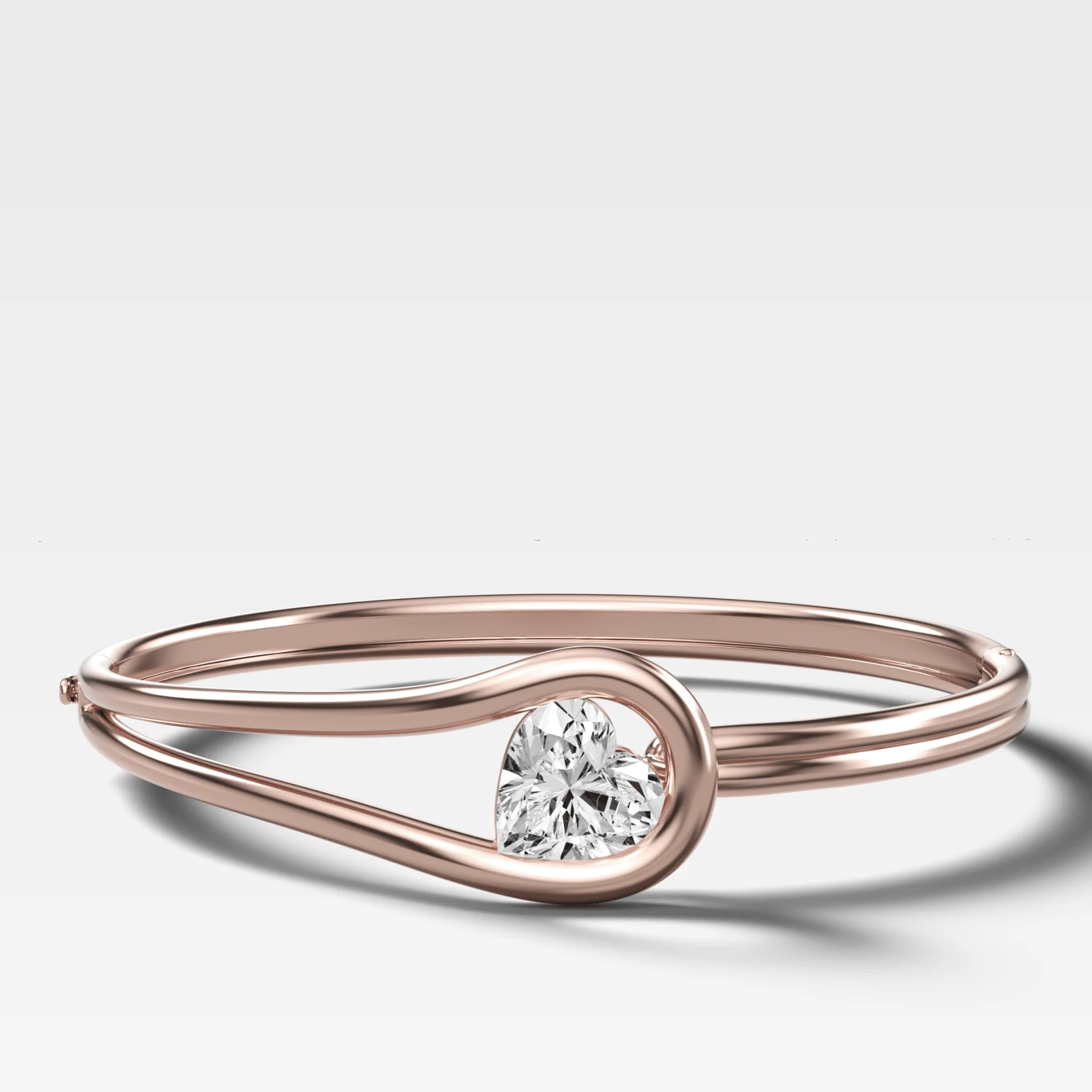 Lasso Bangle with Heart Cut Diamond - Image 4