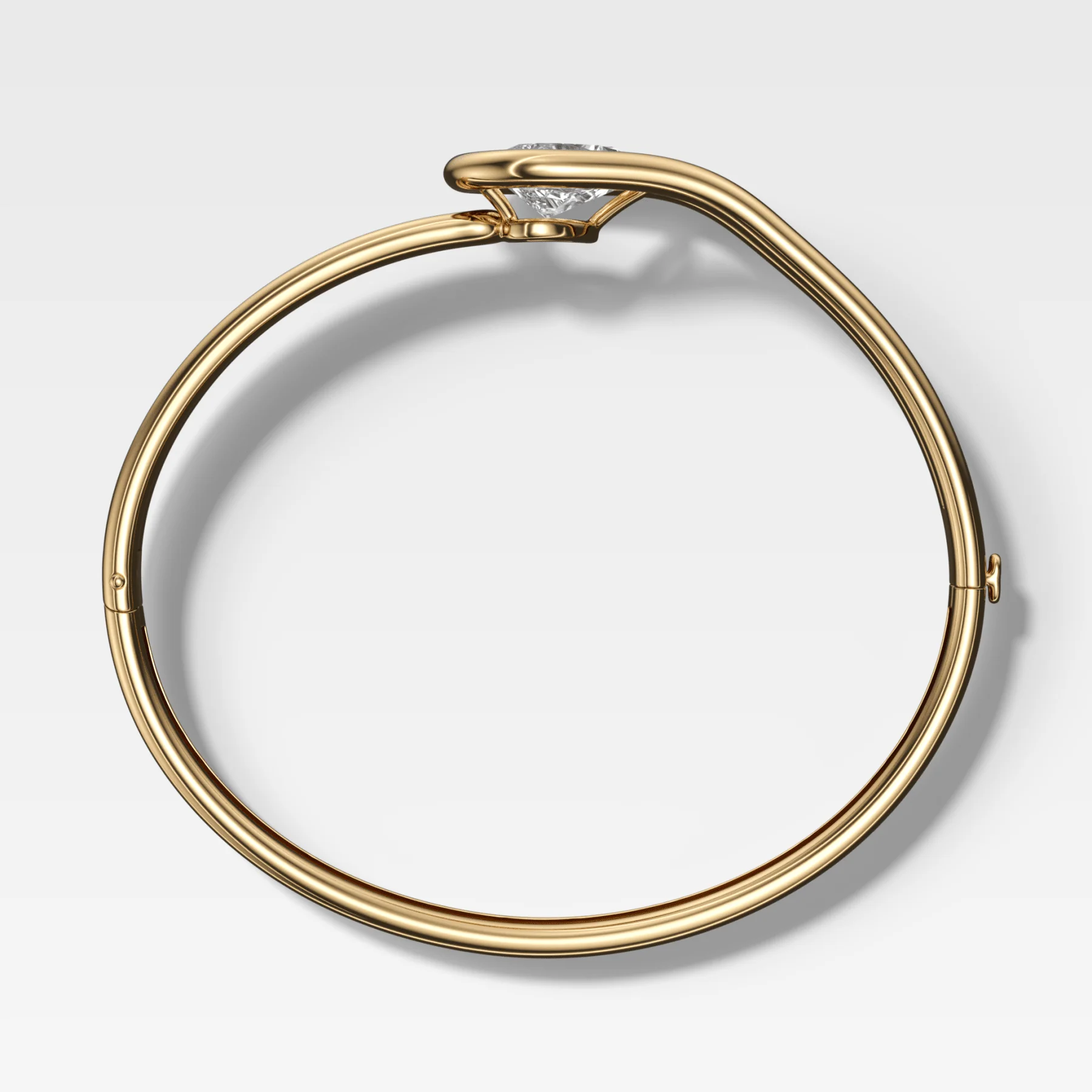 Lasso Bangle with Tilted Pear Cut Diamond - Image 2