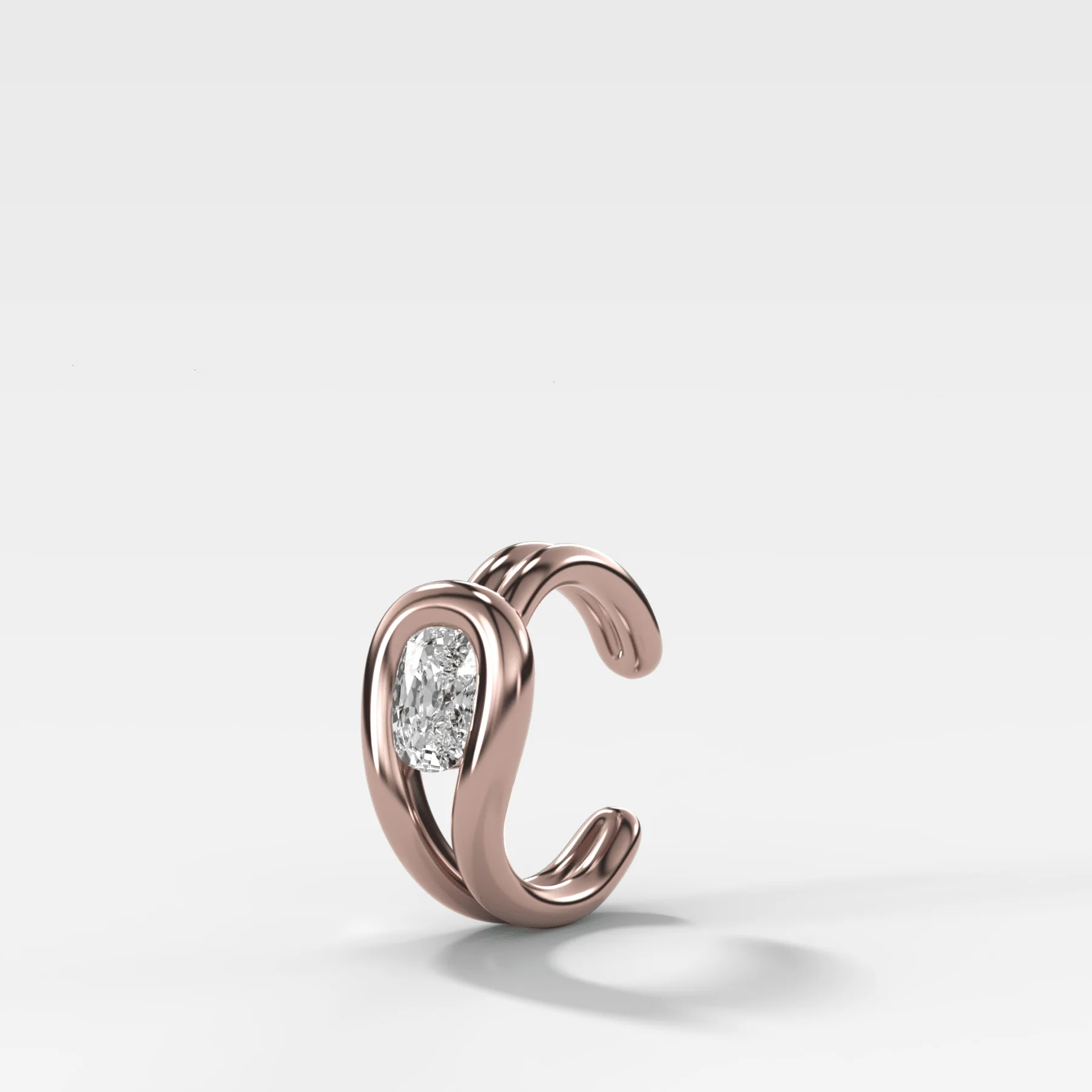Lasso Elongated Cushion Diamond Ear Cuff Single - Image 3