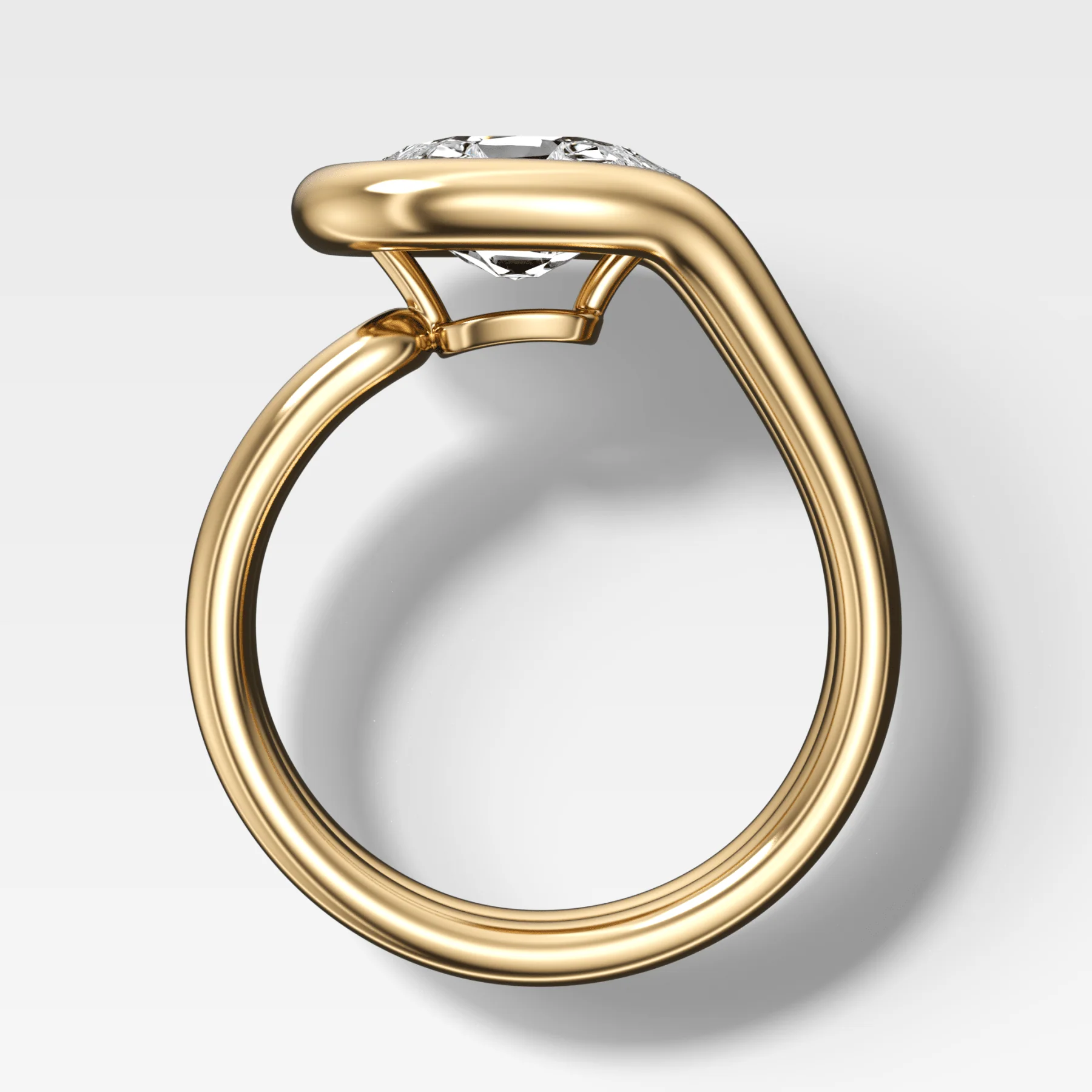 Lasso Engagement Ring with Elongated Old Mine Cut Diamond - Image 2