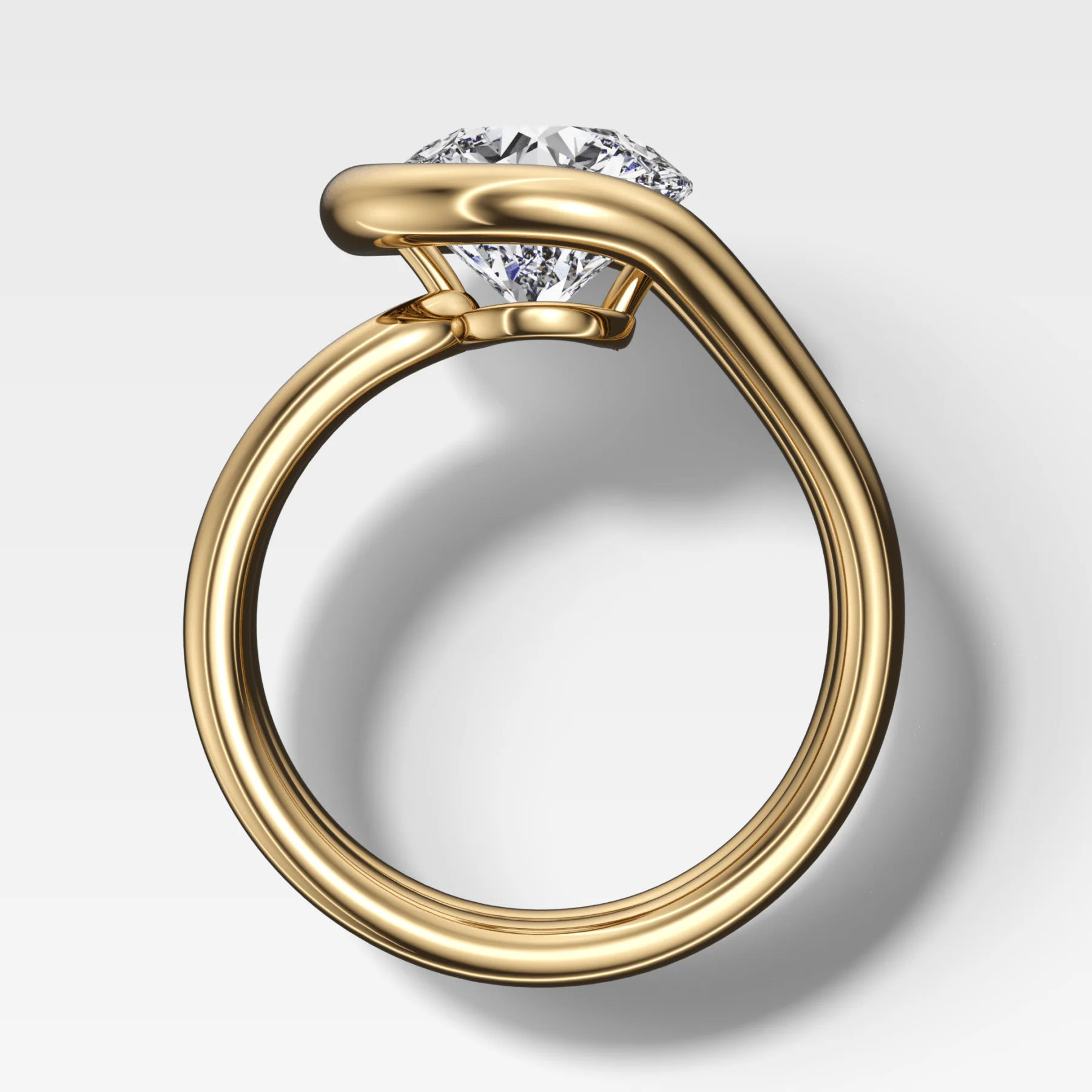 Lasso Engagement Ring with Round Cut Diamond - Image 2