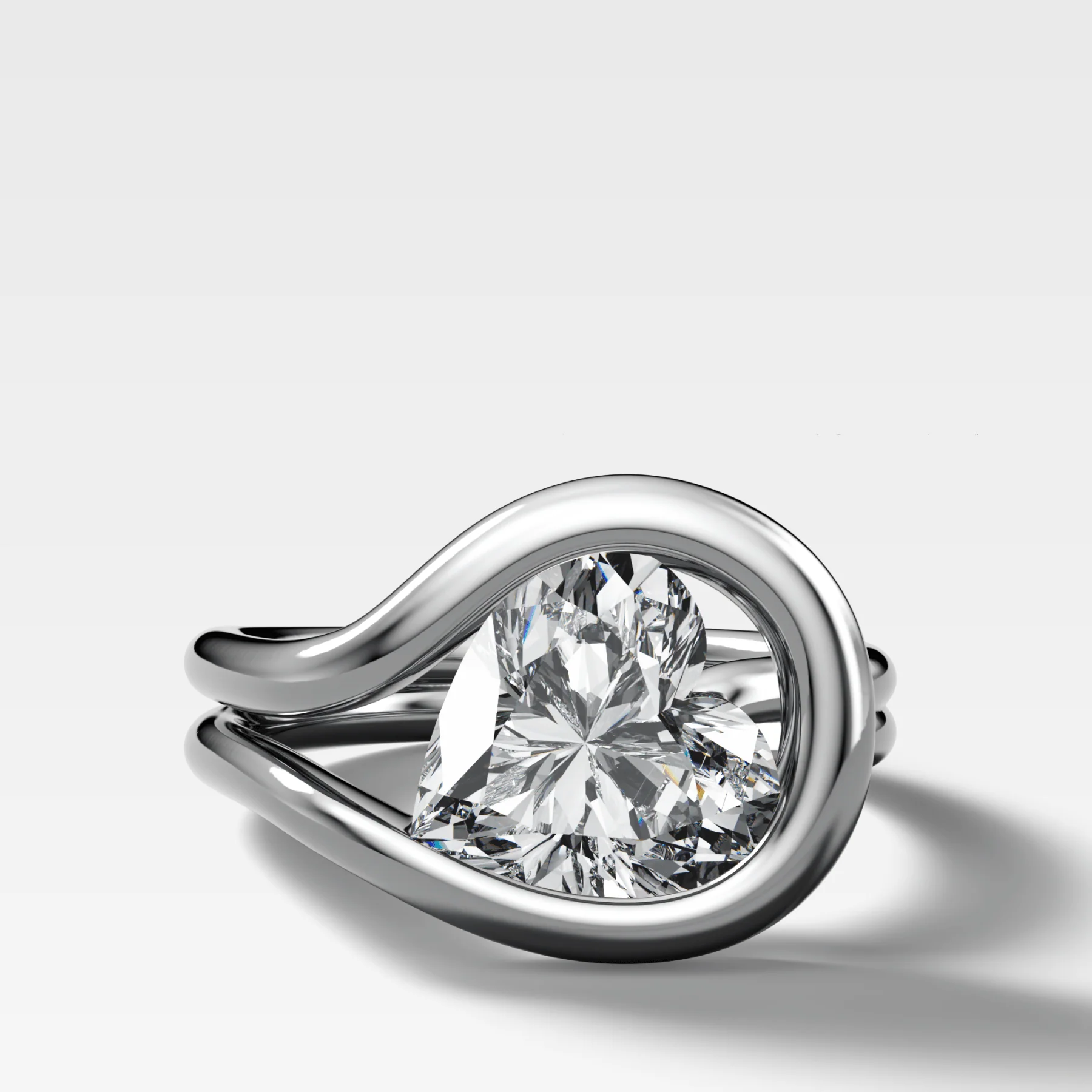 Lasso Engagement Ring with Tilted Heart Cut Diamond - Image 3