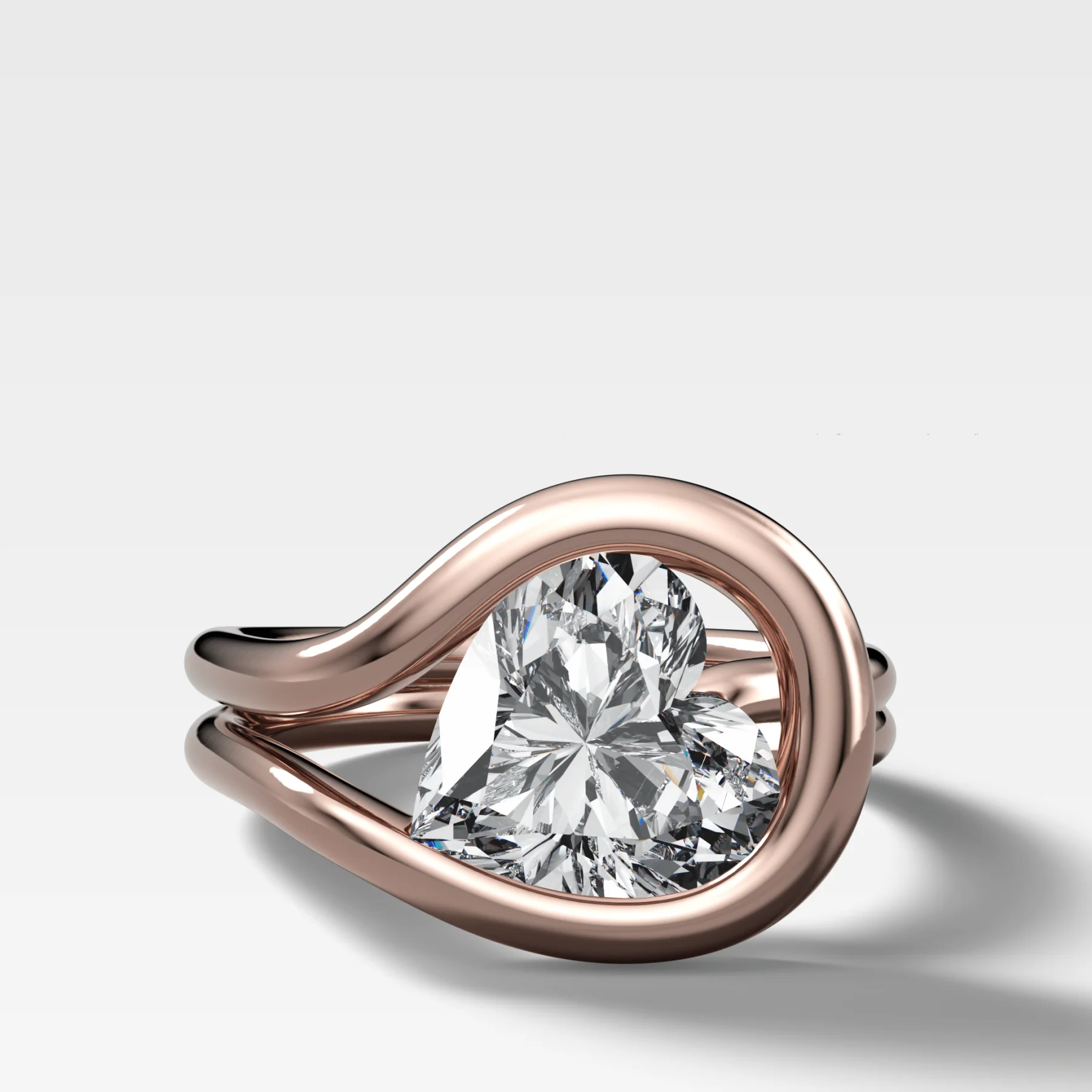 Lasso Engagement Ring with Tilted Heart Cut Diamond - Image 4
