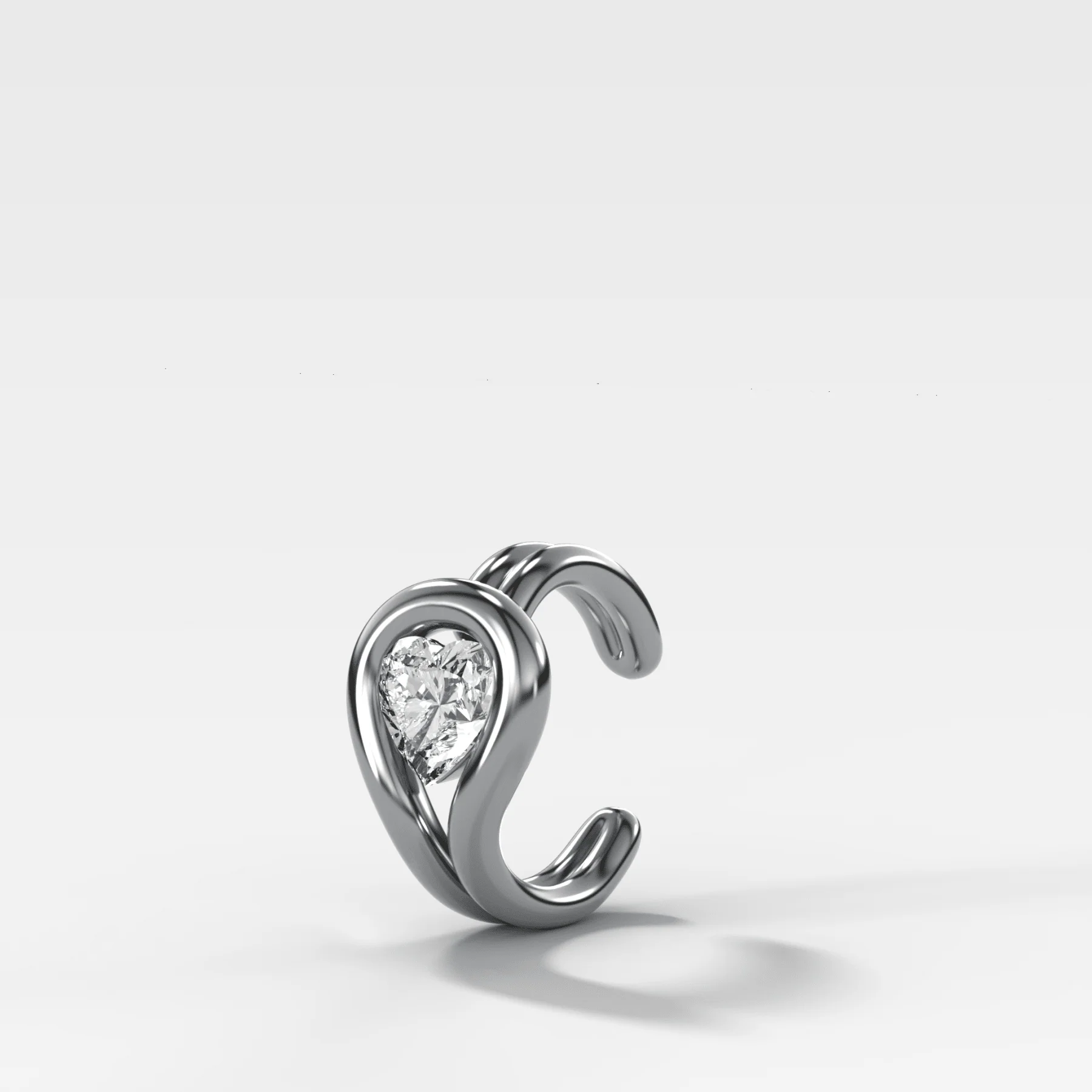 Lasso Heart Diamond Ear Cuff Single - Image 2