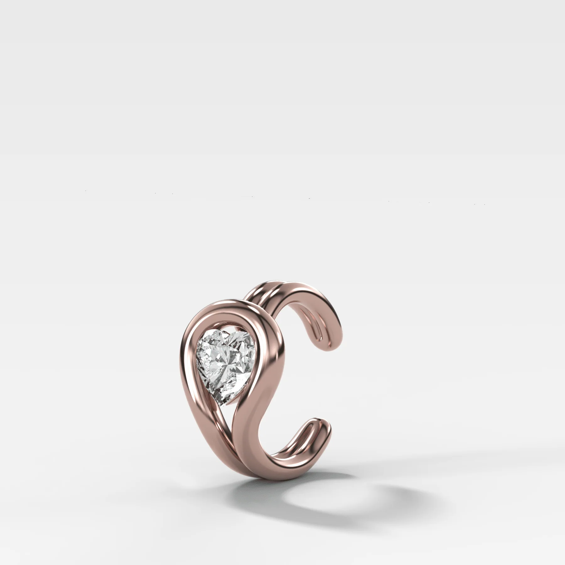 Lasso Heart Diamond Ear Cuff Single - Image 3