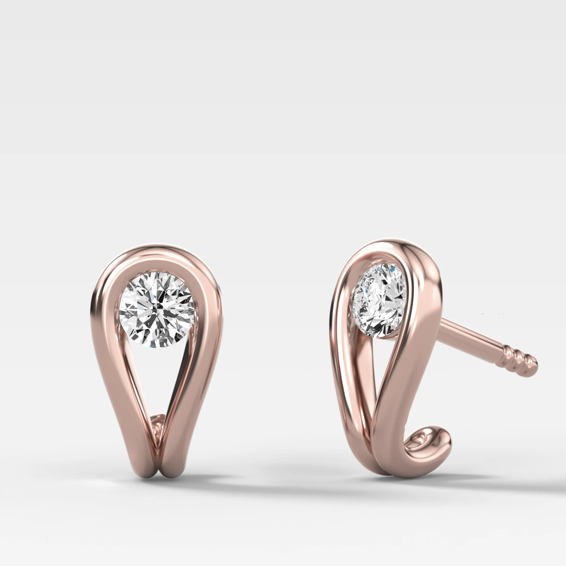 Lasso Huggies with Round Cut Diamonds - Image 3