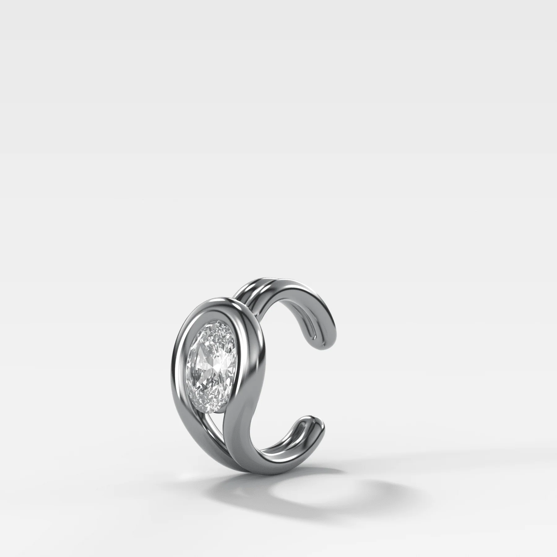 Lasso Oval Diamond Ear Cuff Single - Image 2