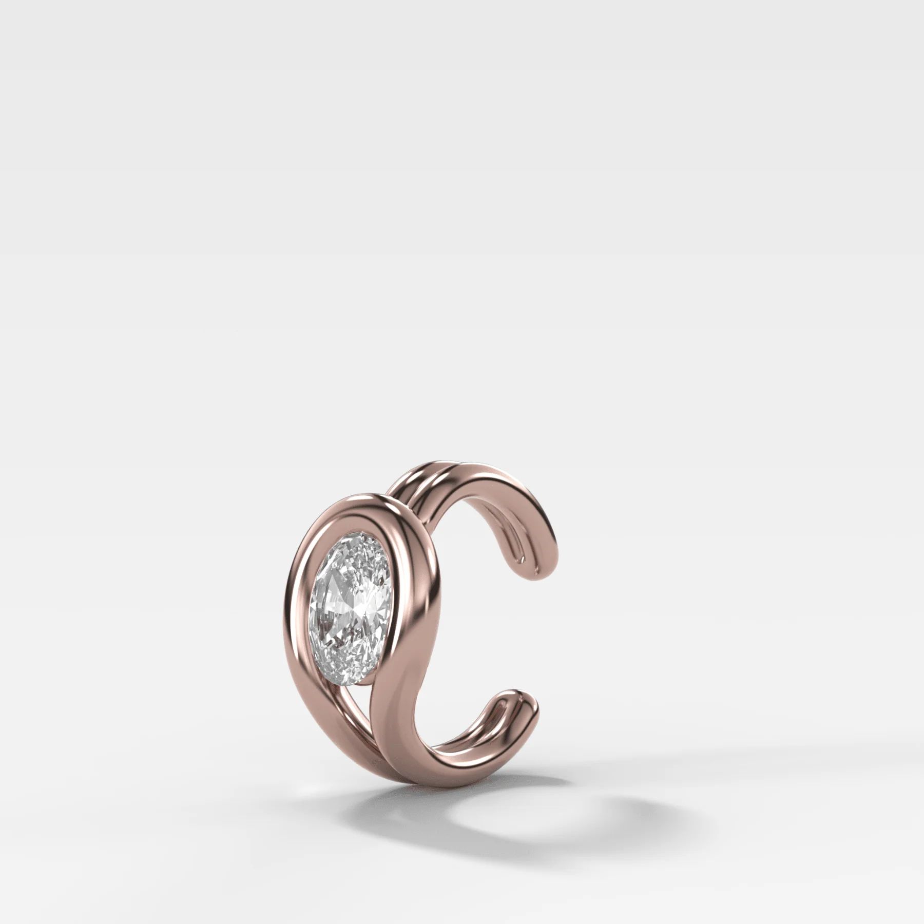 Lasso Oval Diamond Ear Cuff Single - Image 3