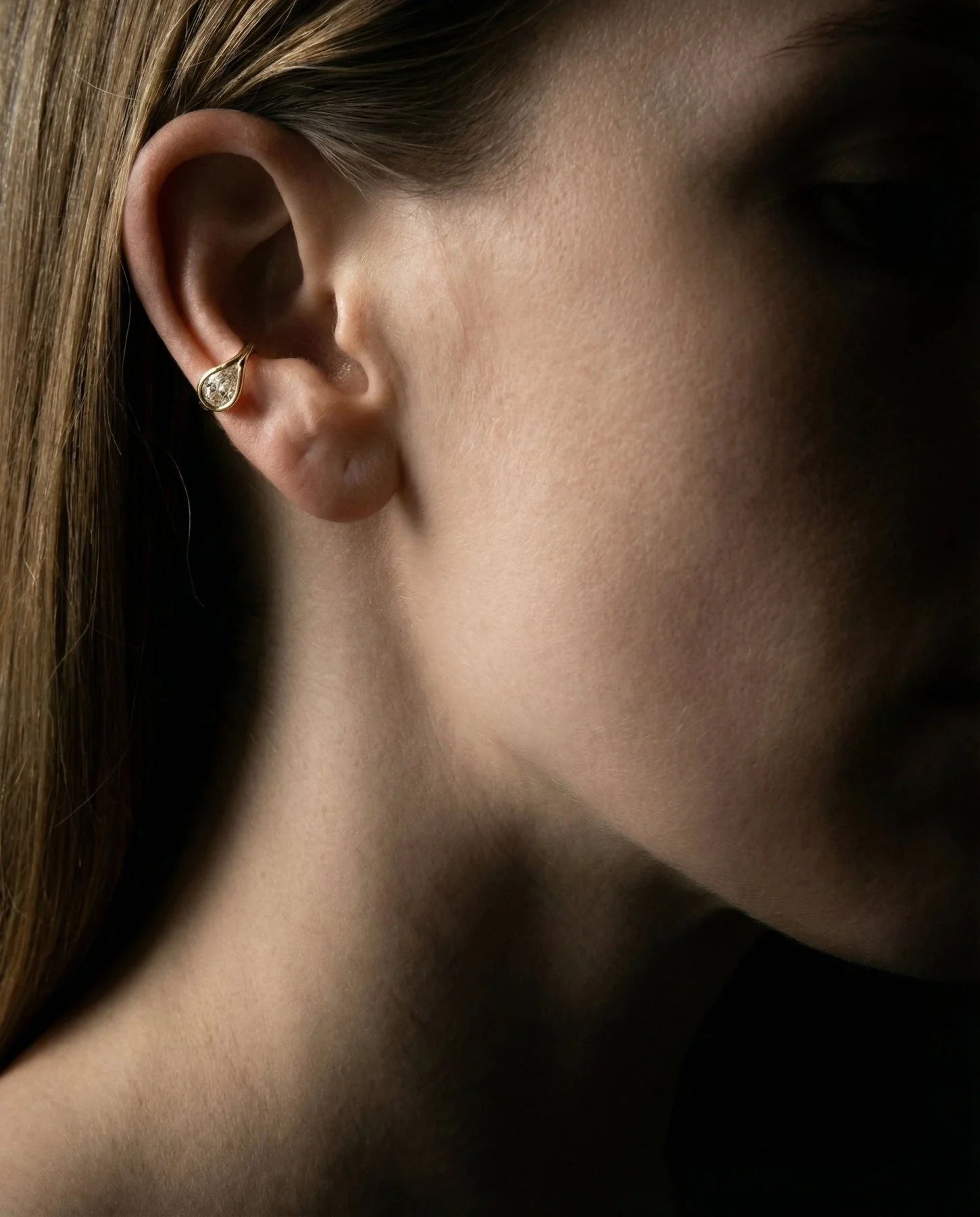 Lasso Pear Diamond Ear Cuff Single - Image 2
