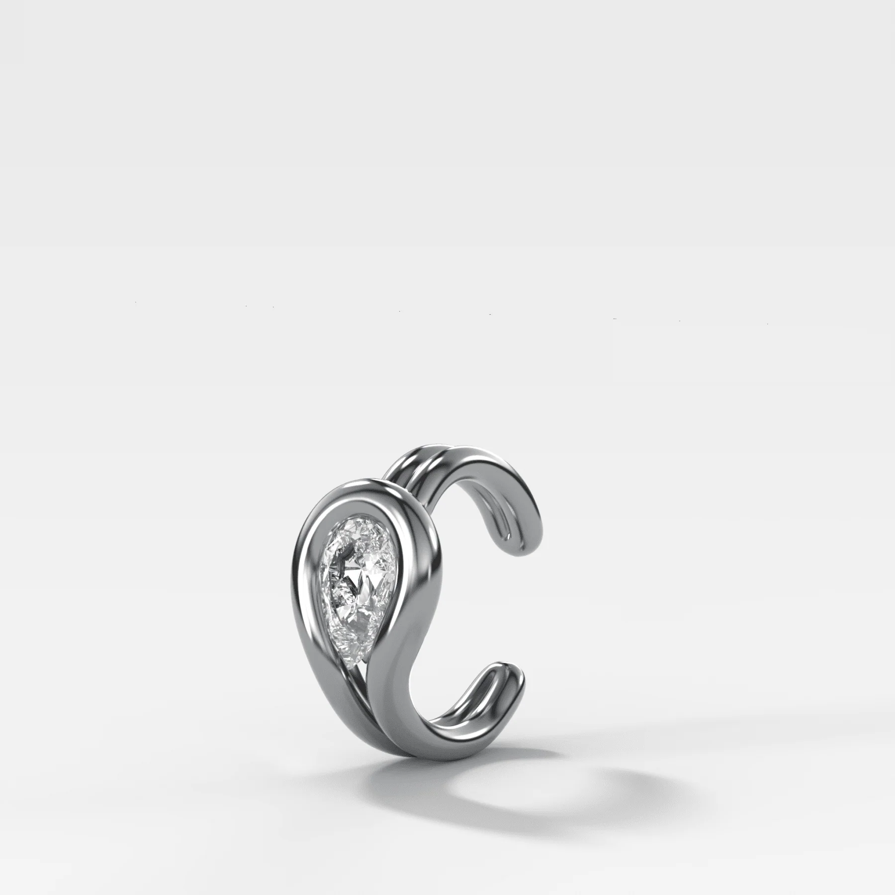 Lasso Pear Diamond Ear Cuff Single - Image 3
