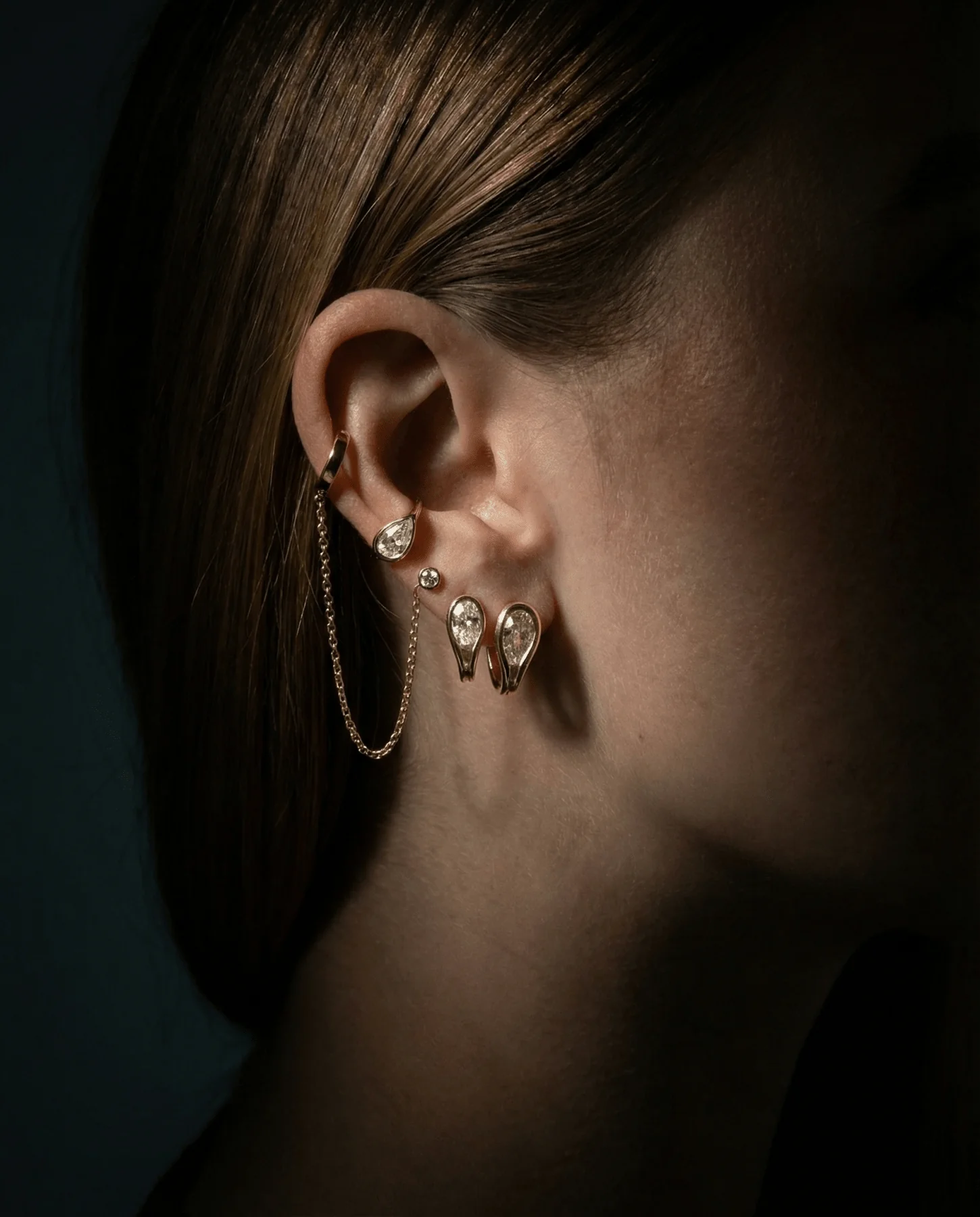 Lasso Pear Diamond Ear Cuff Single - Image 5