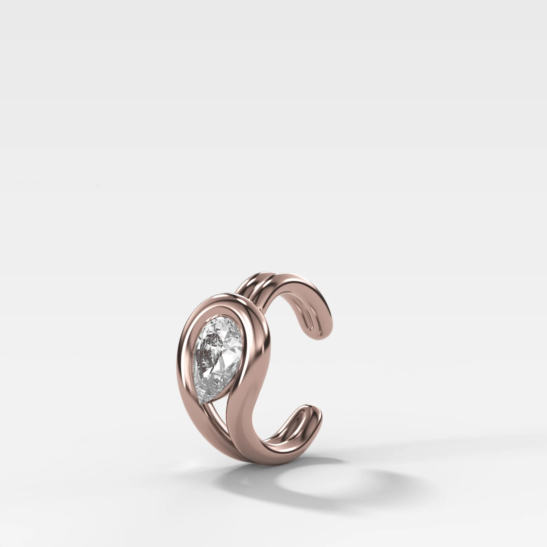 Lasso Tilted Pear Diamond Ear Cuff Single - Image 3
