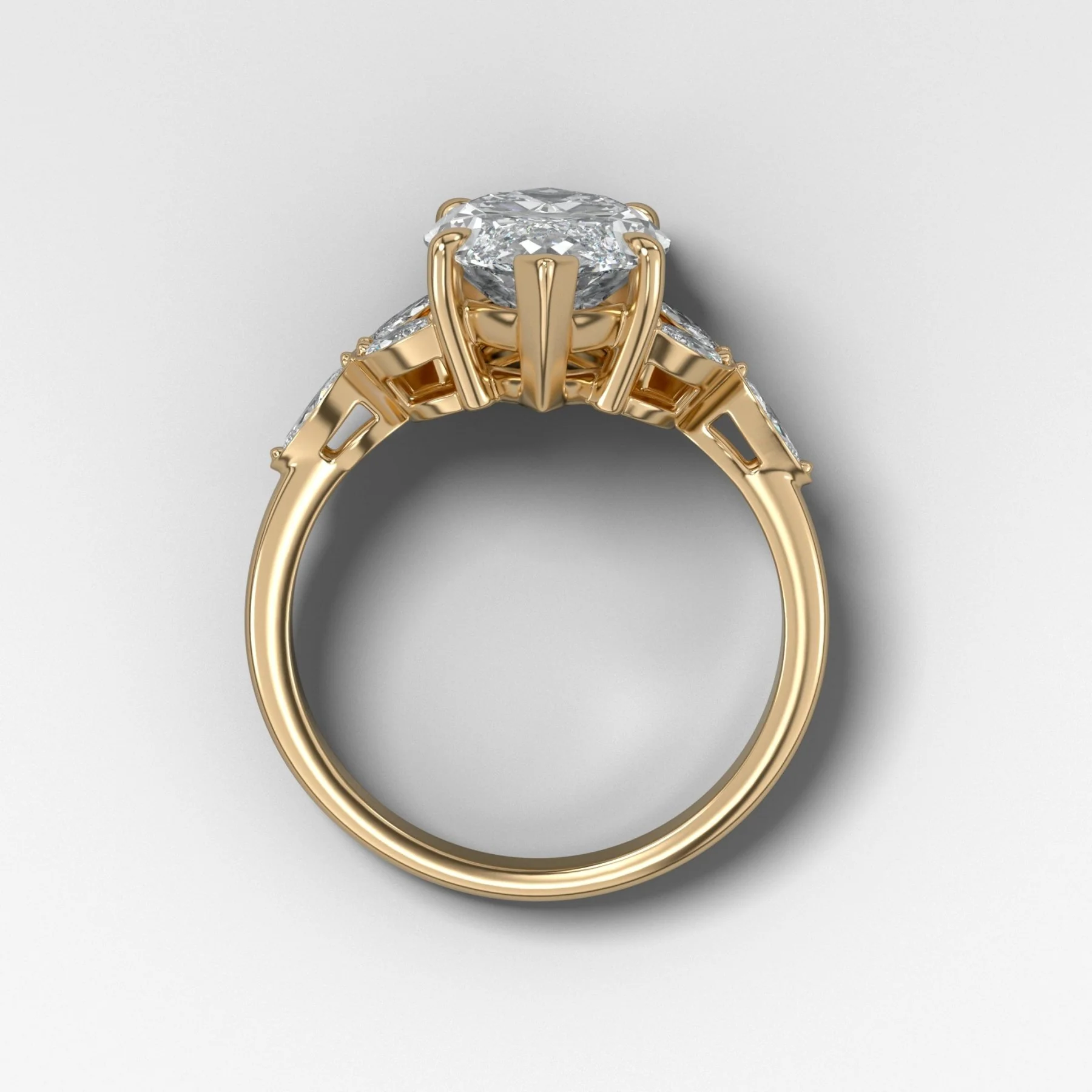 Laurel Engagement Ring set with 3.30ct Lab Grown Marquise Cut Diamond - Image 2