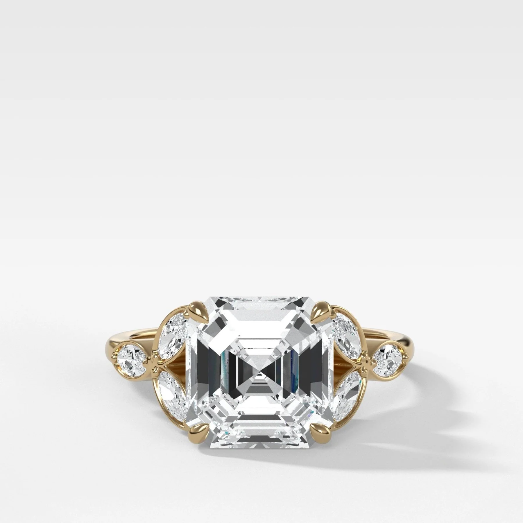 Laurel Engagement Ring With Asscher Cut Diamond