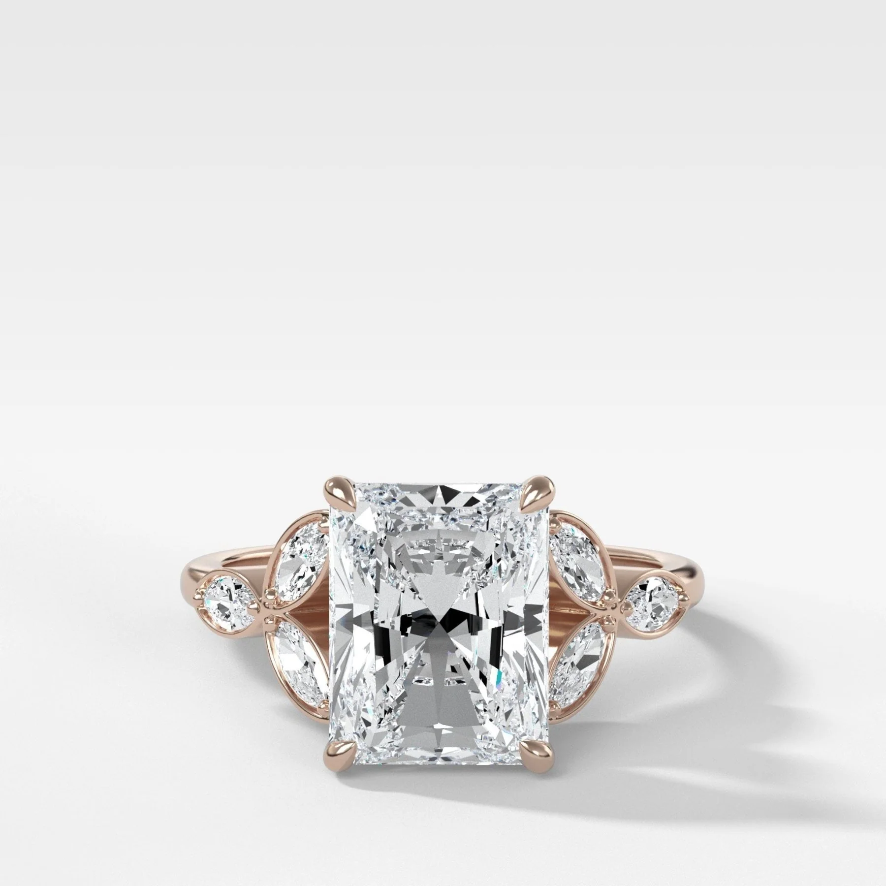 Laurel Engagement Ring With Elongated Radiant Cut Diamond - Image 4