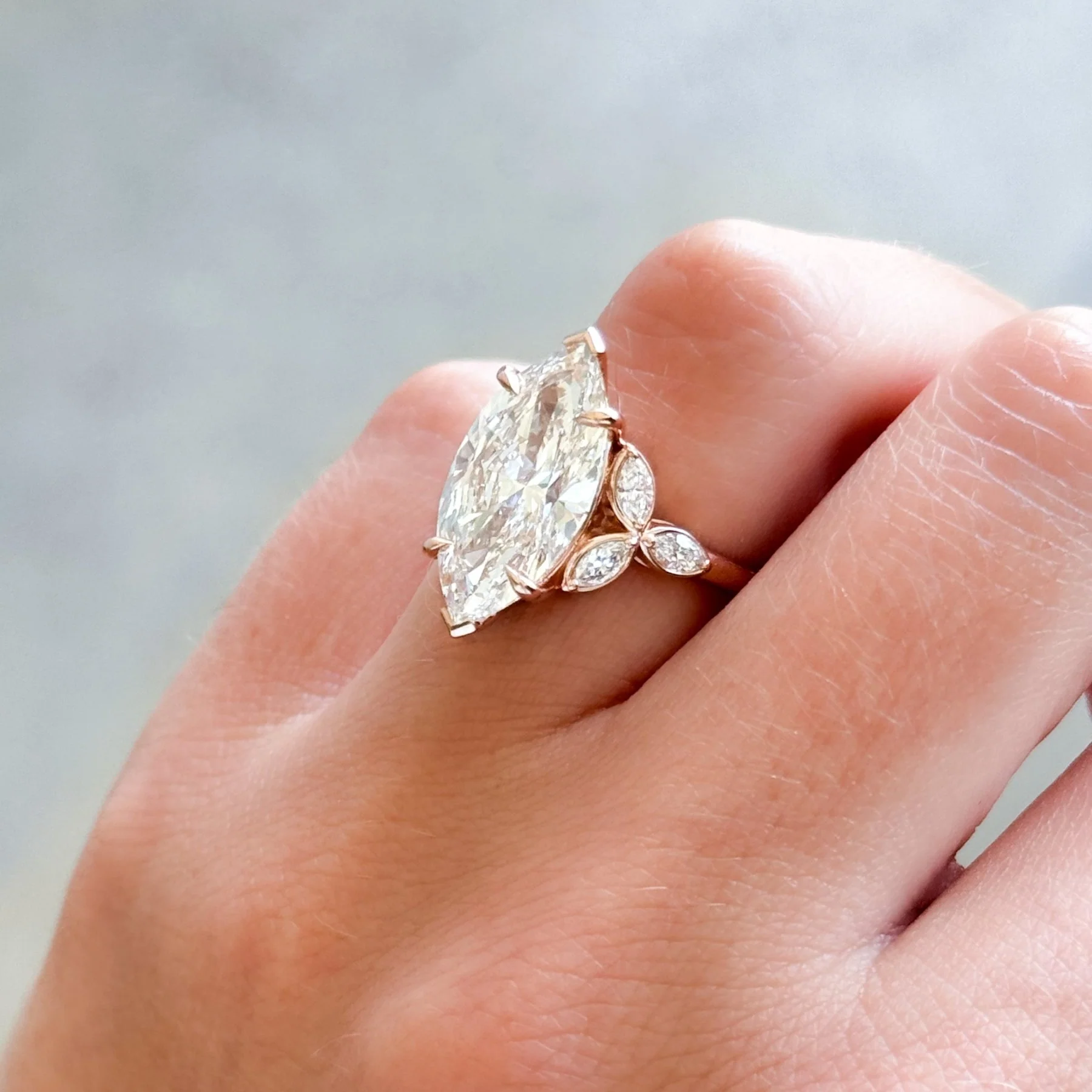 Laurel Engagement Ring With North South Marquise Cut Diamond - Image 6