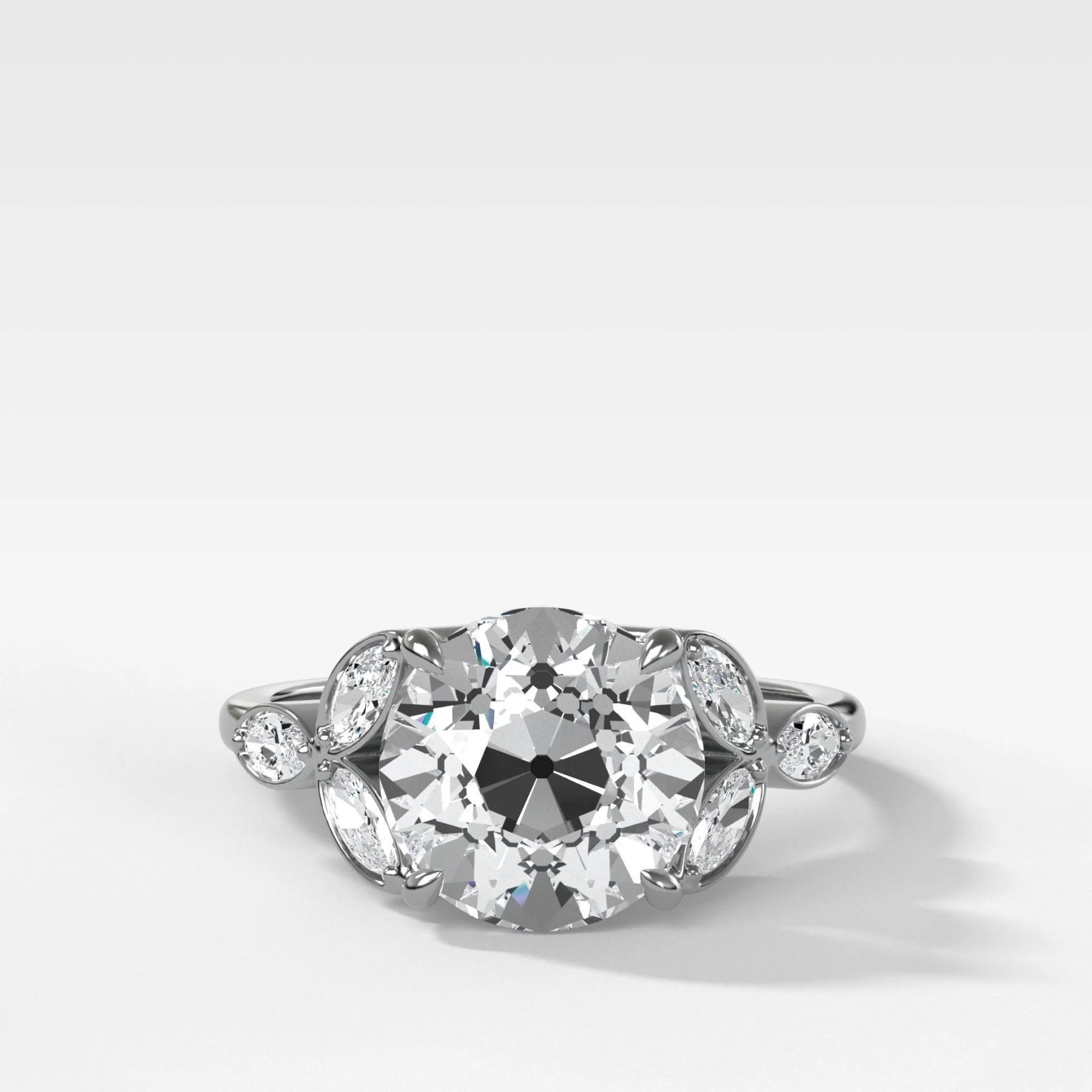 Laurel Engagement Ring With Old Euro Cut Diamond - Image 3