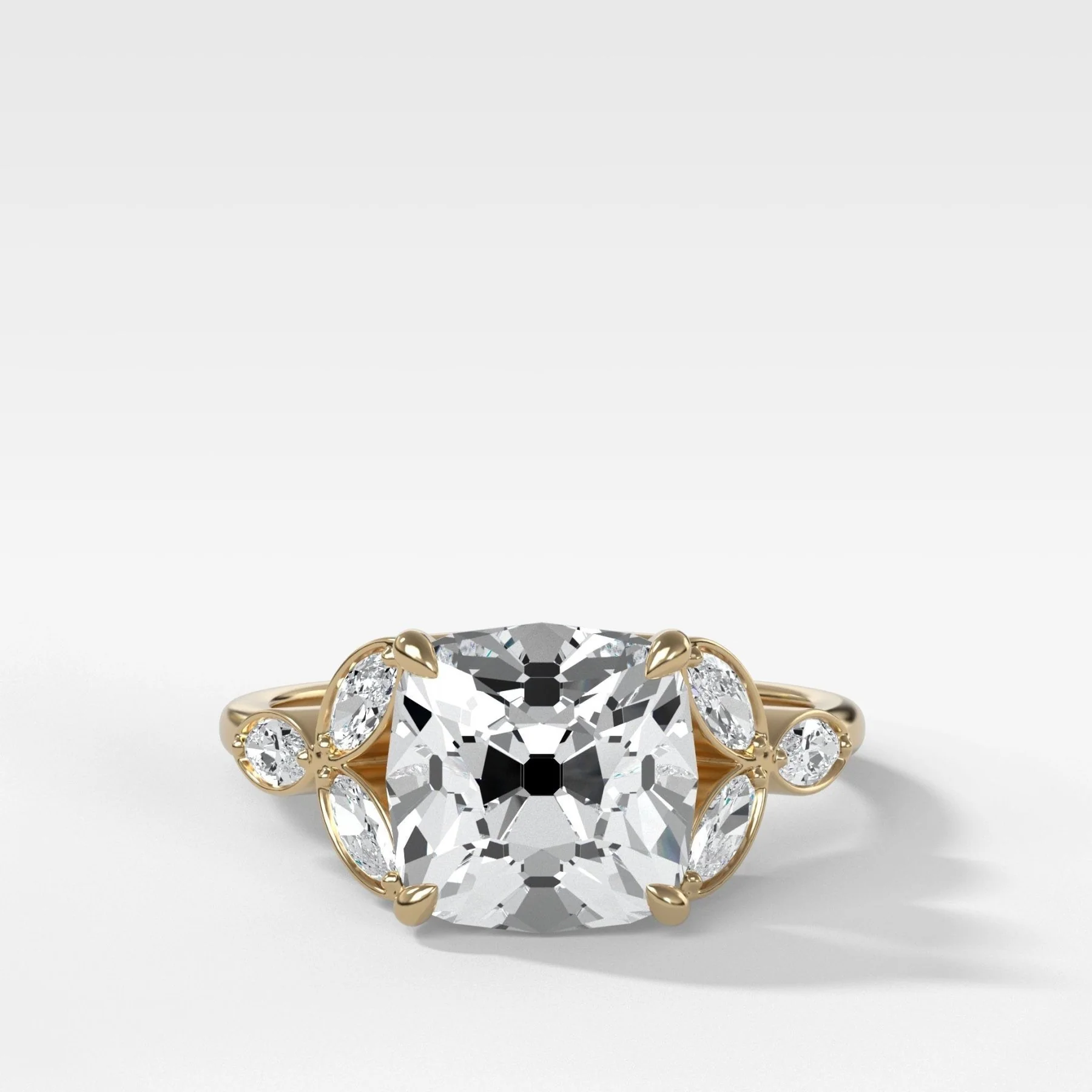 Laurel Engagement Ring With Old Mine Cut Diamond