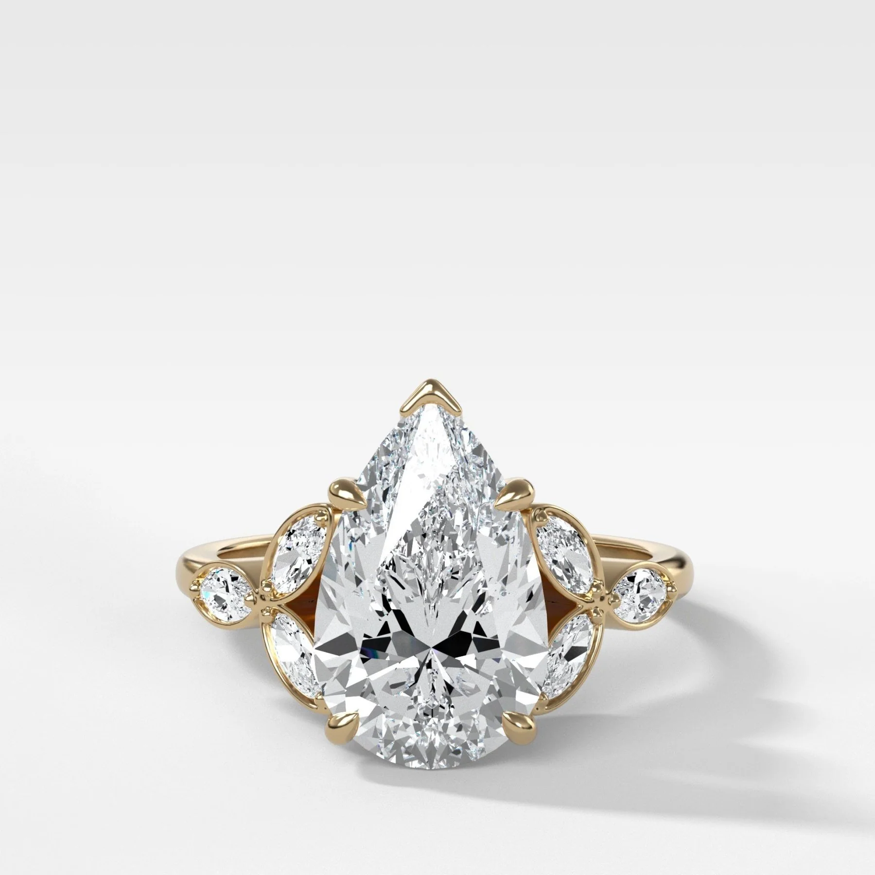 Laurel Engagement Ring With Pear Cut Diamond