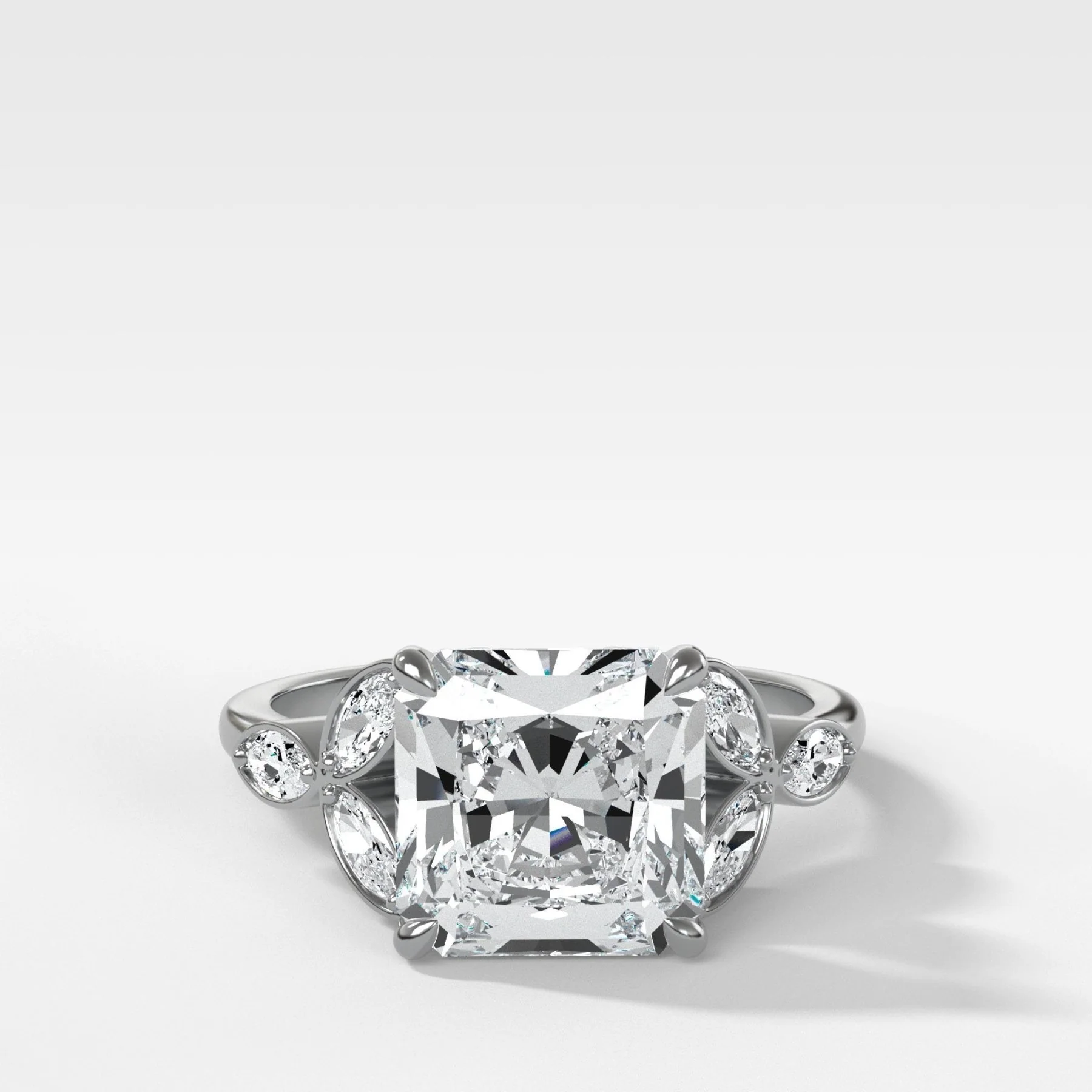 Laurel Engagement Ring With Radiant Square Cut Diamond - Image 2