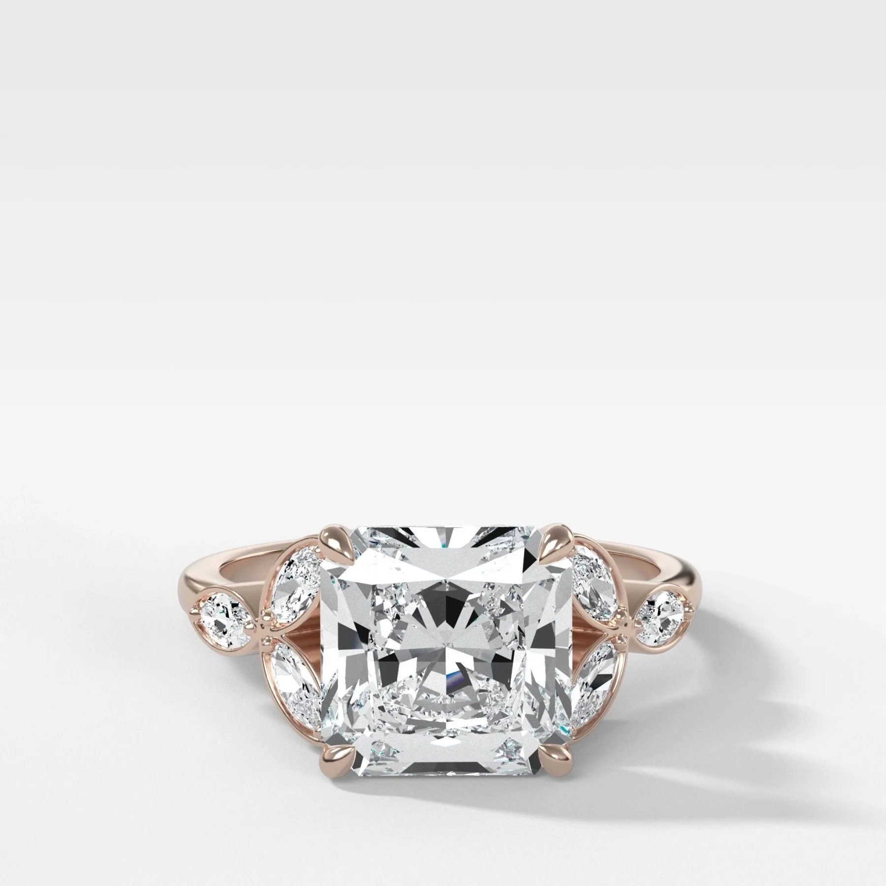 Laurel Engagement Ring With Radiant Square Cut Diamond - Image 3