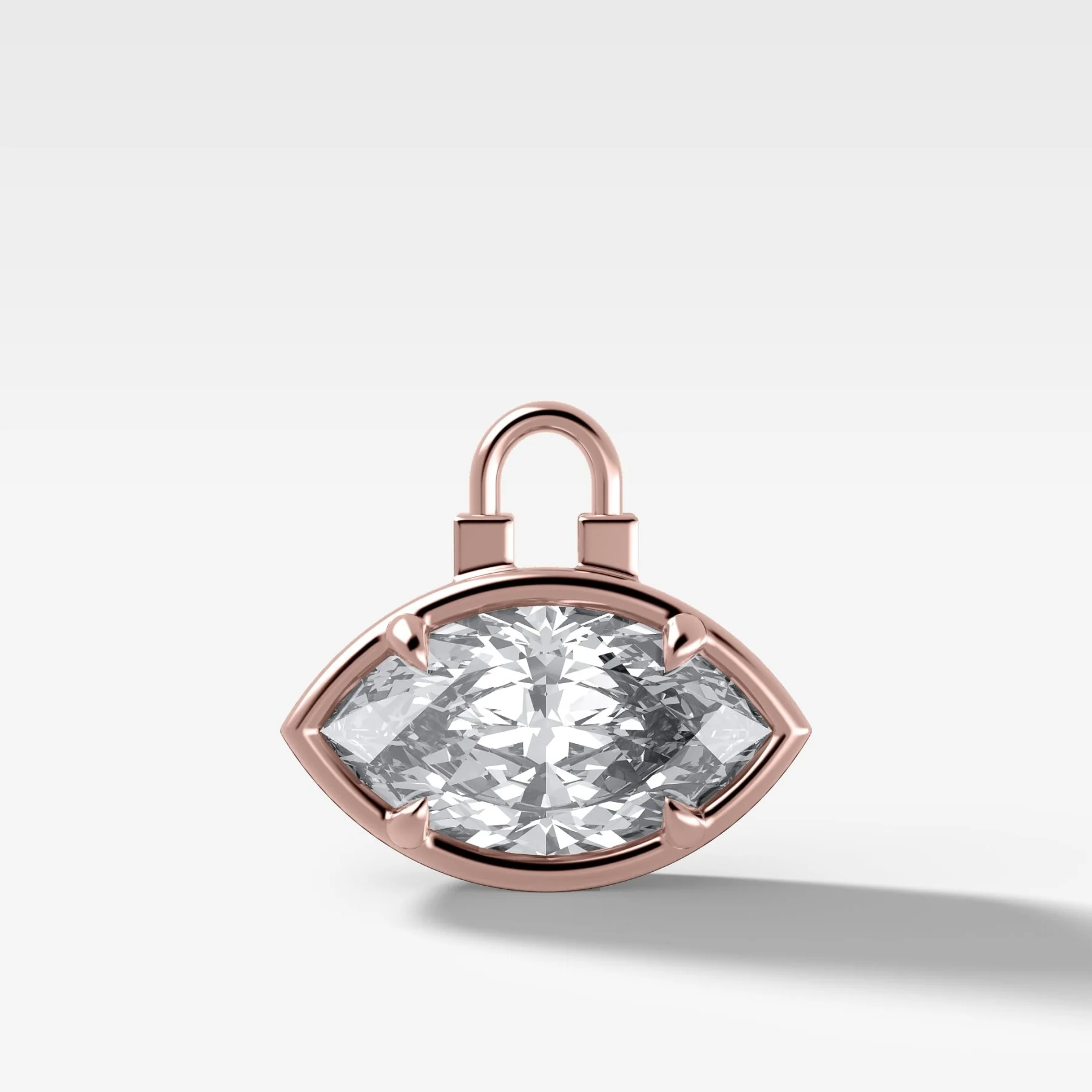 Club Lock East West Marquise Attachable Diamond Pendant - Image 3