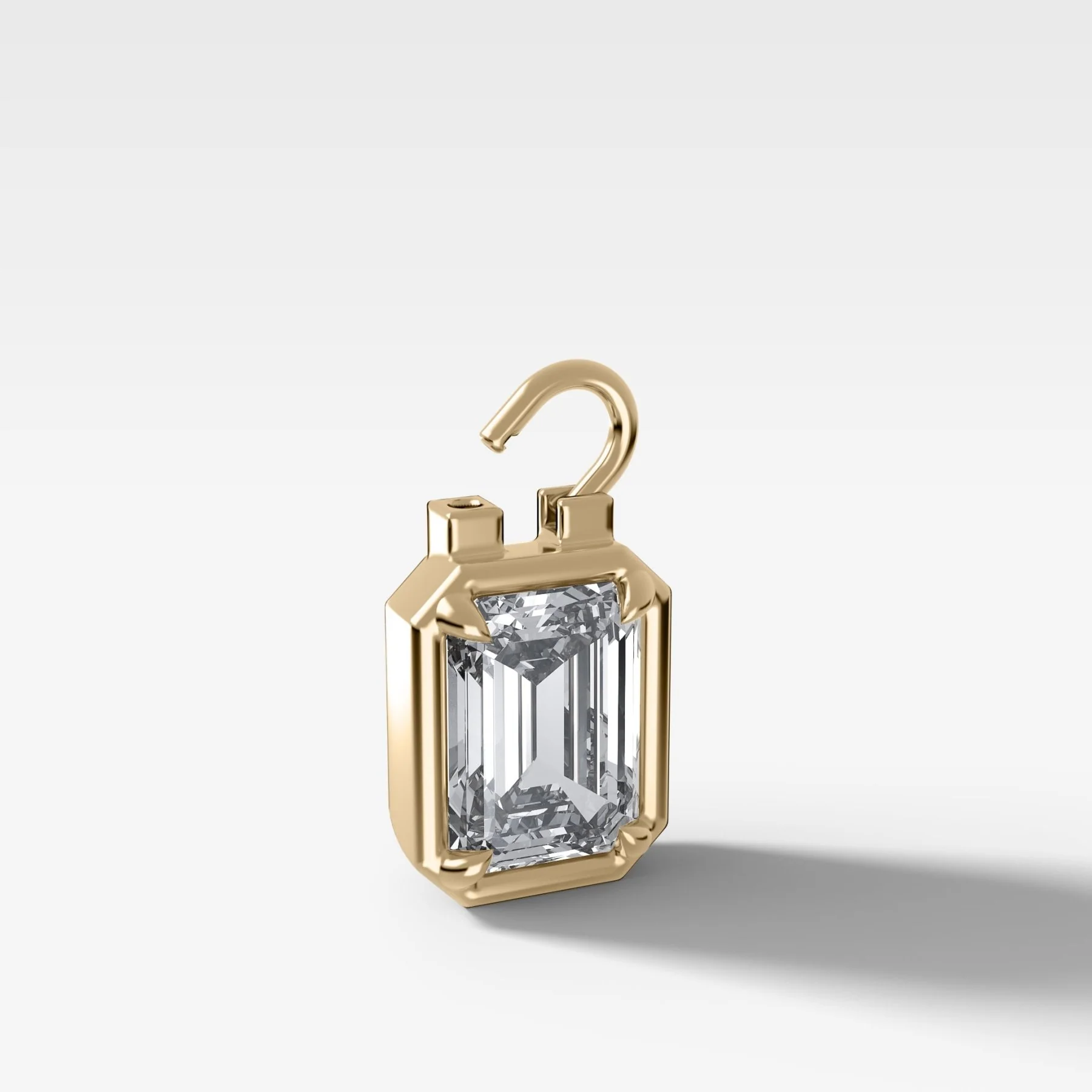 Club Lock Emerald Attachable Diamond Pendant - Image 2