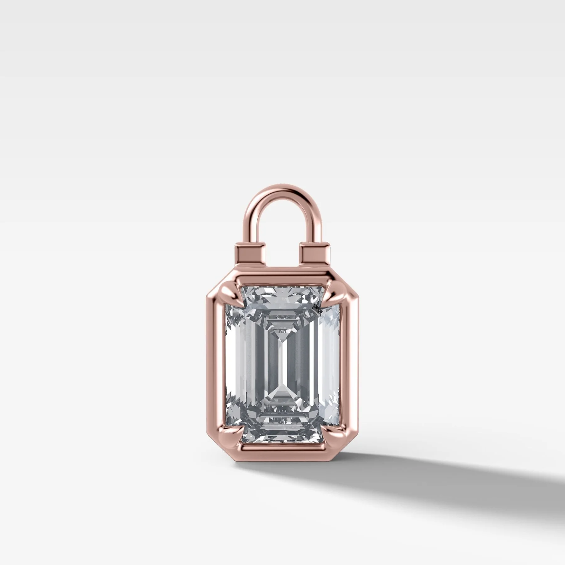 Club Lock Emerald Attachable Diamond Pendant - Image 4