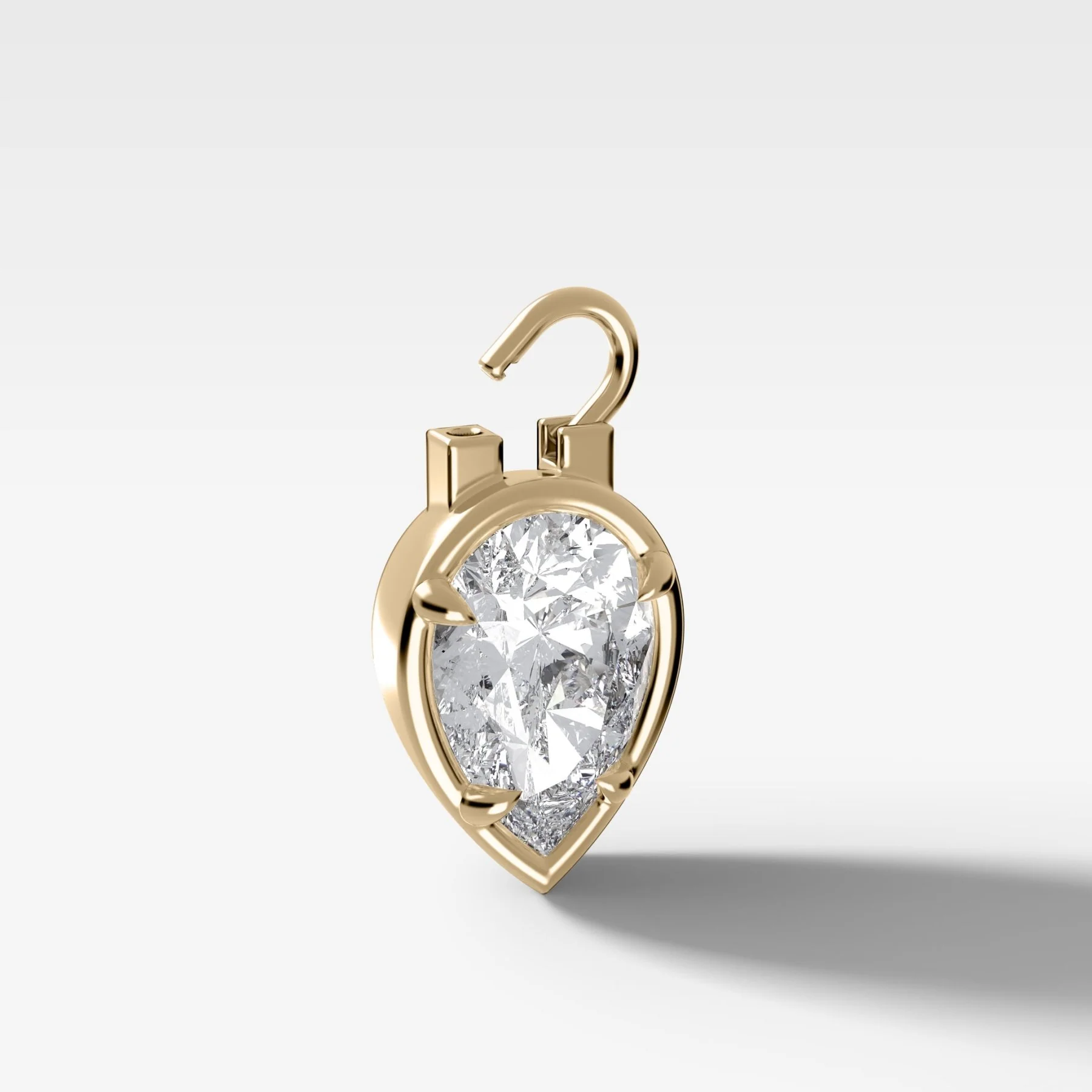 Club Lock Pear Attachable Diamond Pendant - Image 2