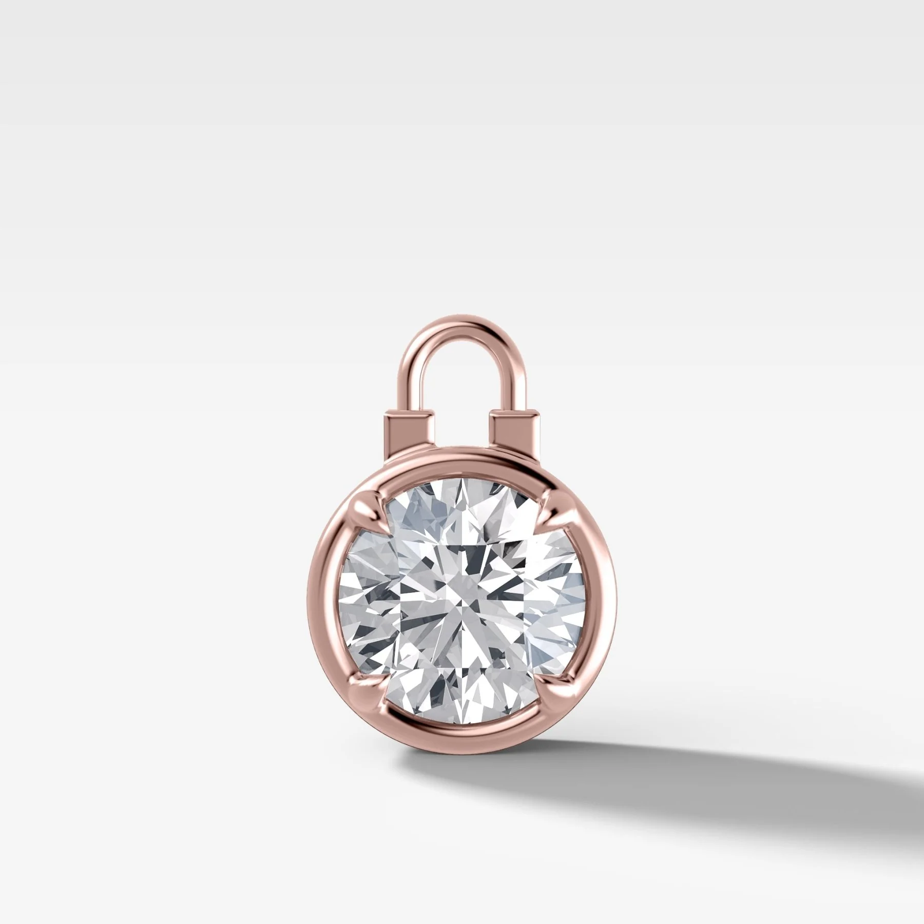 Club Lock Round Attachable Diamond Pendant - Image 3