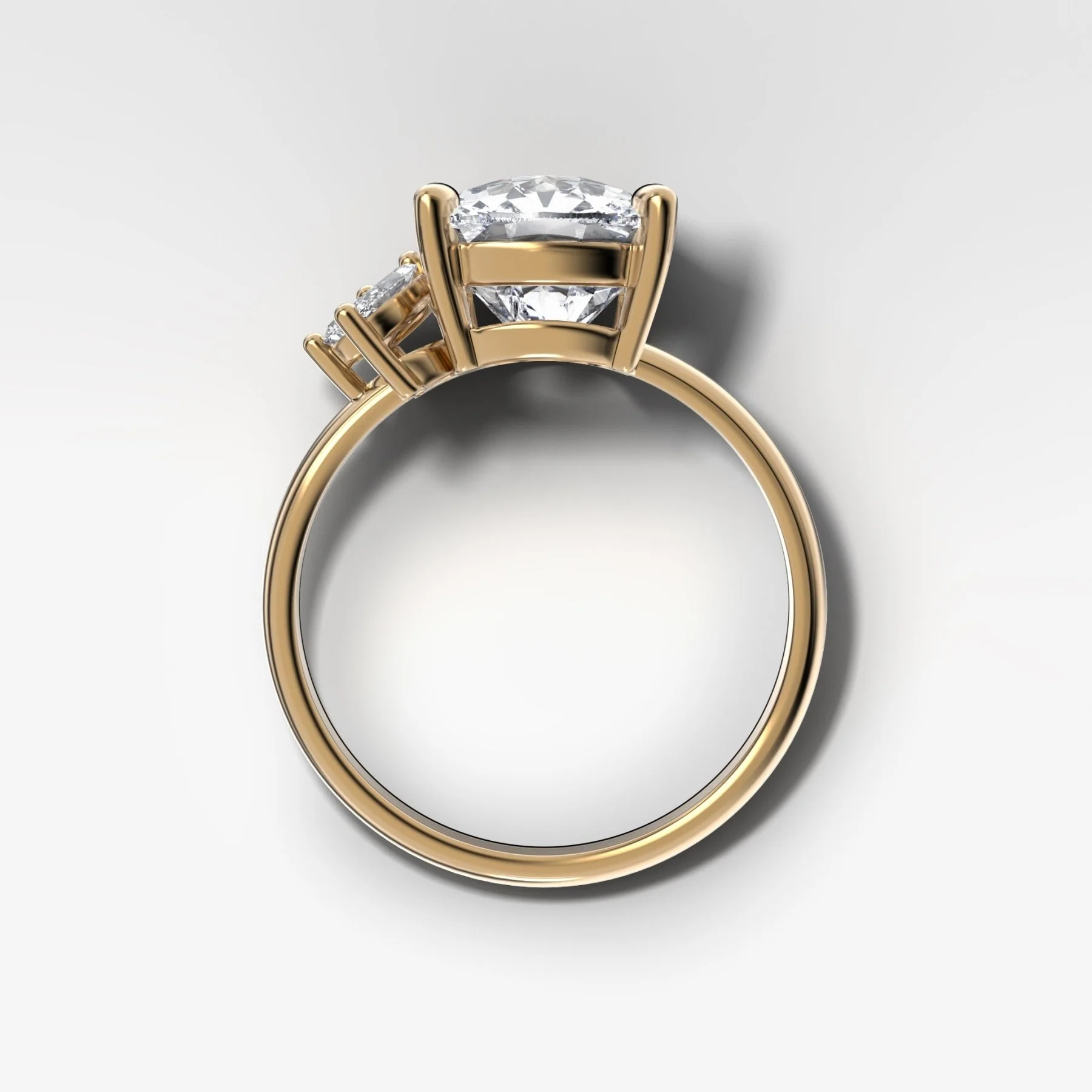 Lotus Engagement Ring With Elongated Cushion Cut Diamond - Image 2