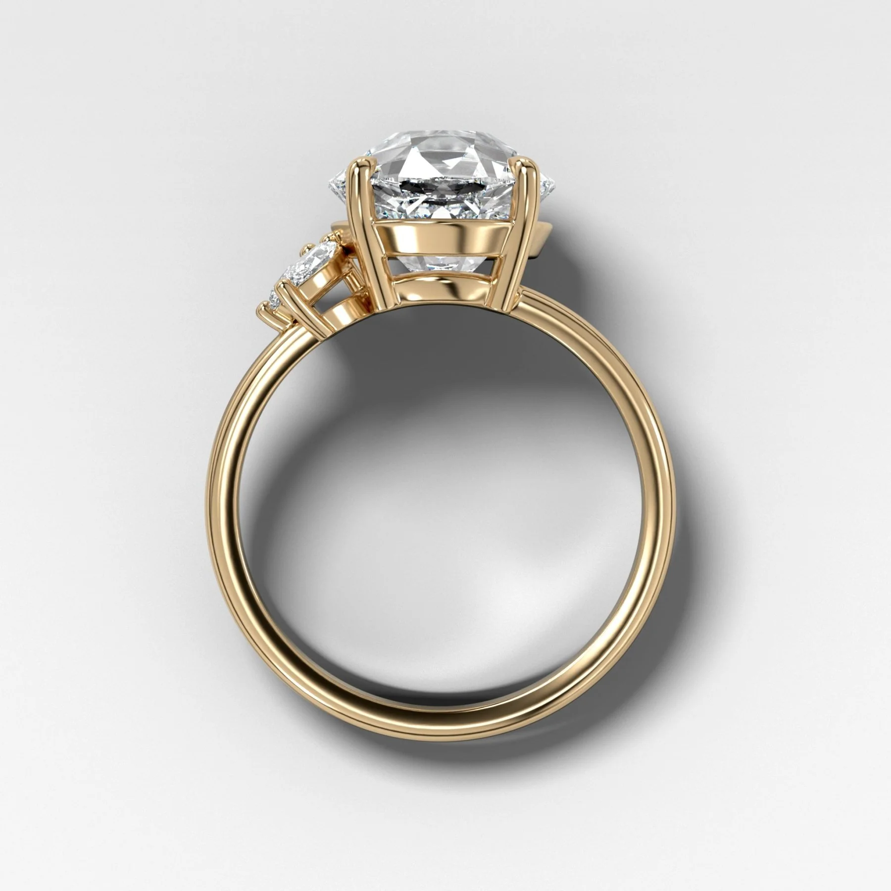 Lotus Engagement Ring With Old Euro Cut Diamond - Image 2