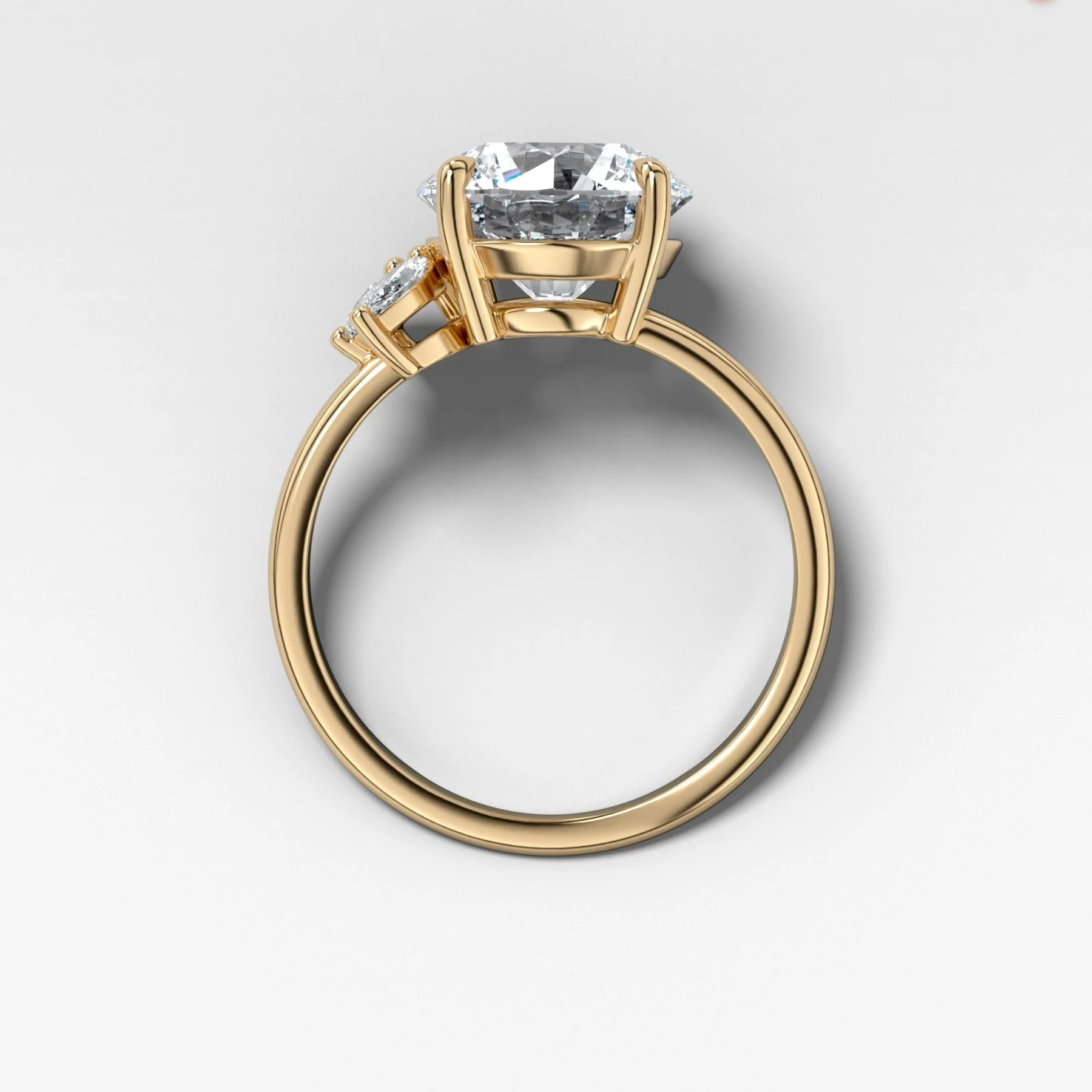 Lotus Engagement Ring With Round Cut Diamond - Image 2