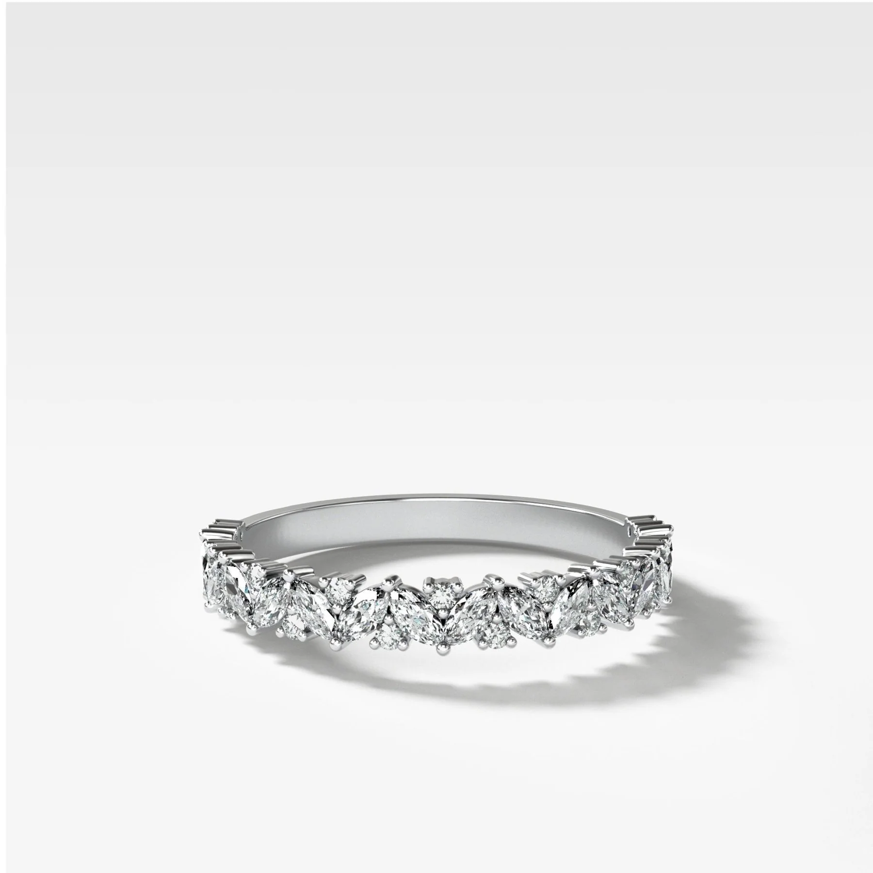 Marquise Round Multi Shape Diamond Wedding Band - Image 4