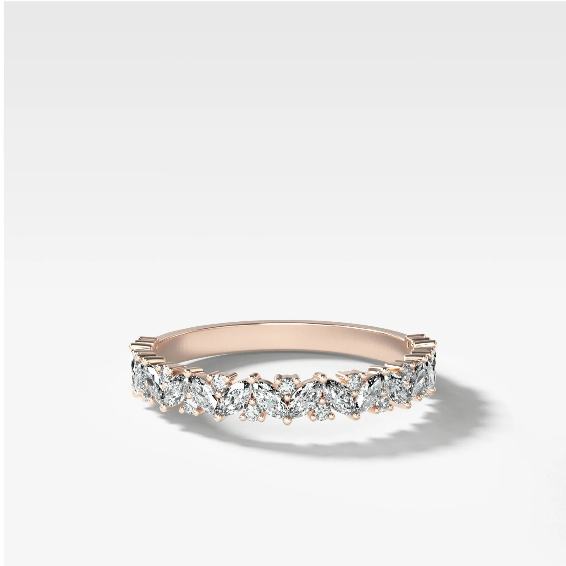 Marquise Round Multi Shape Diamond Wedding Band - Image 5