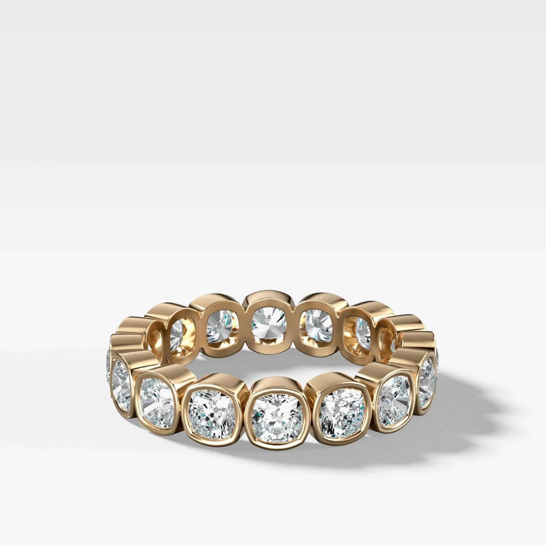 Midi Bezel Set Eternity Band With Cushion Cuts