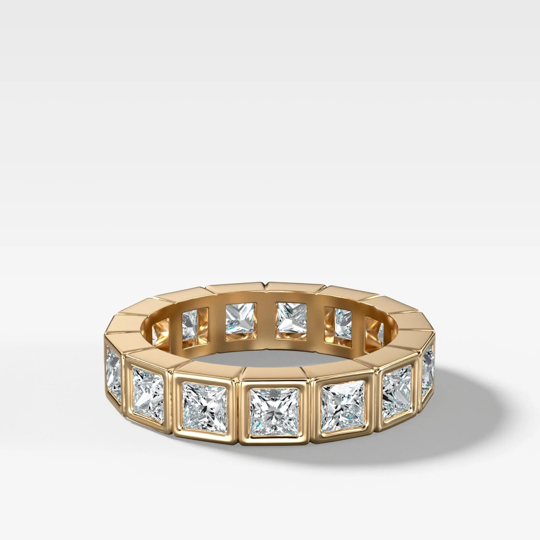 Midi Bezel Set Eternity Band With Princess Cuts