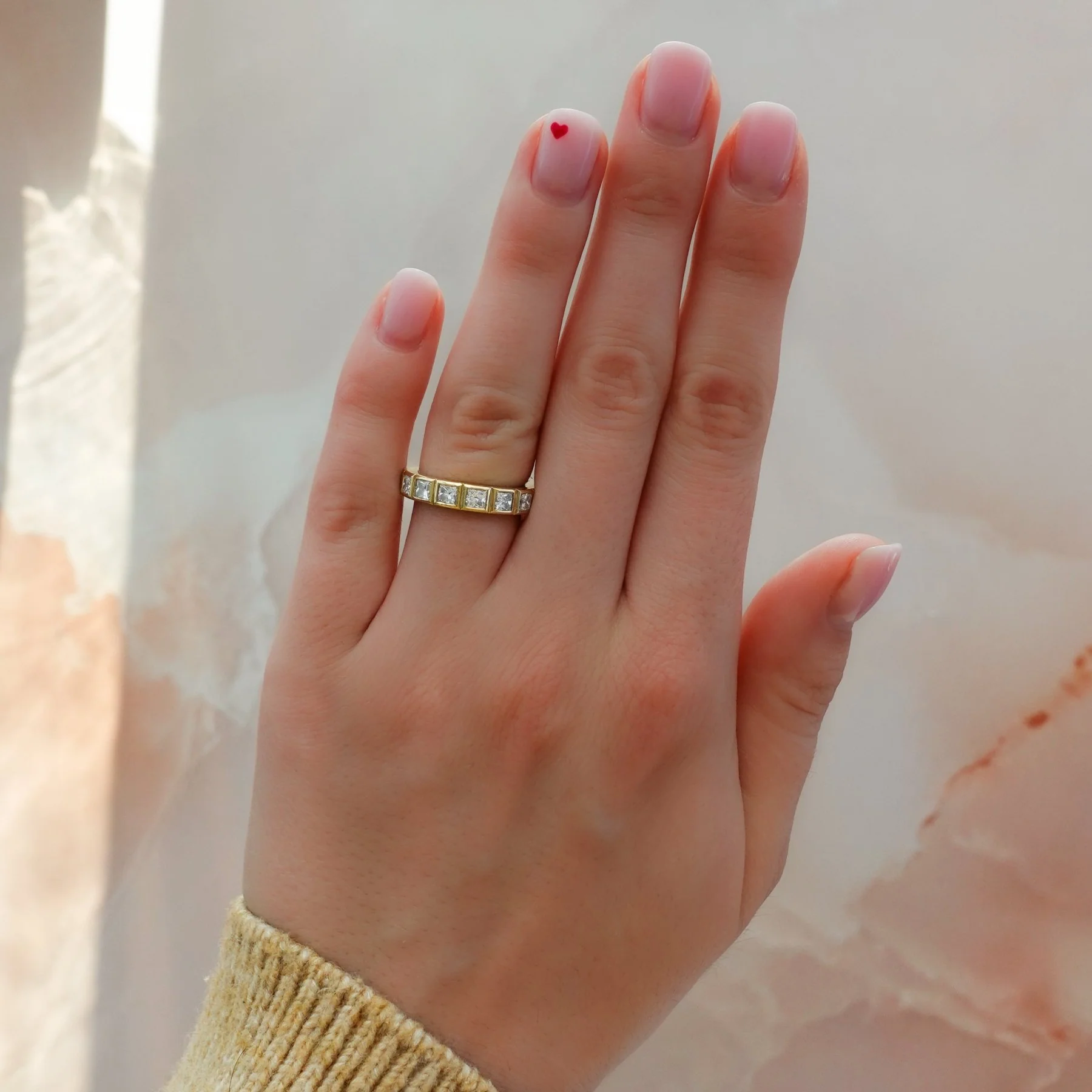 Midi Bezel Set Eternity Band With Princess Cuts - Image 2