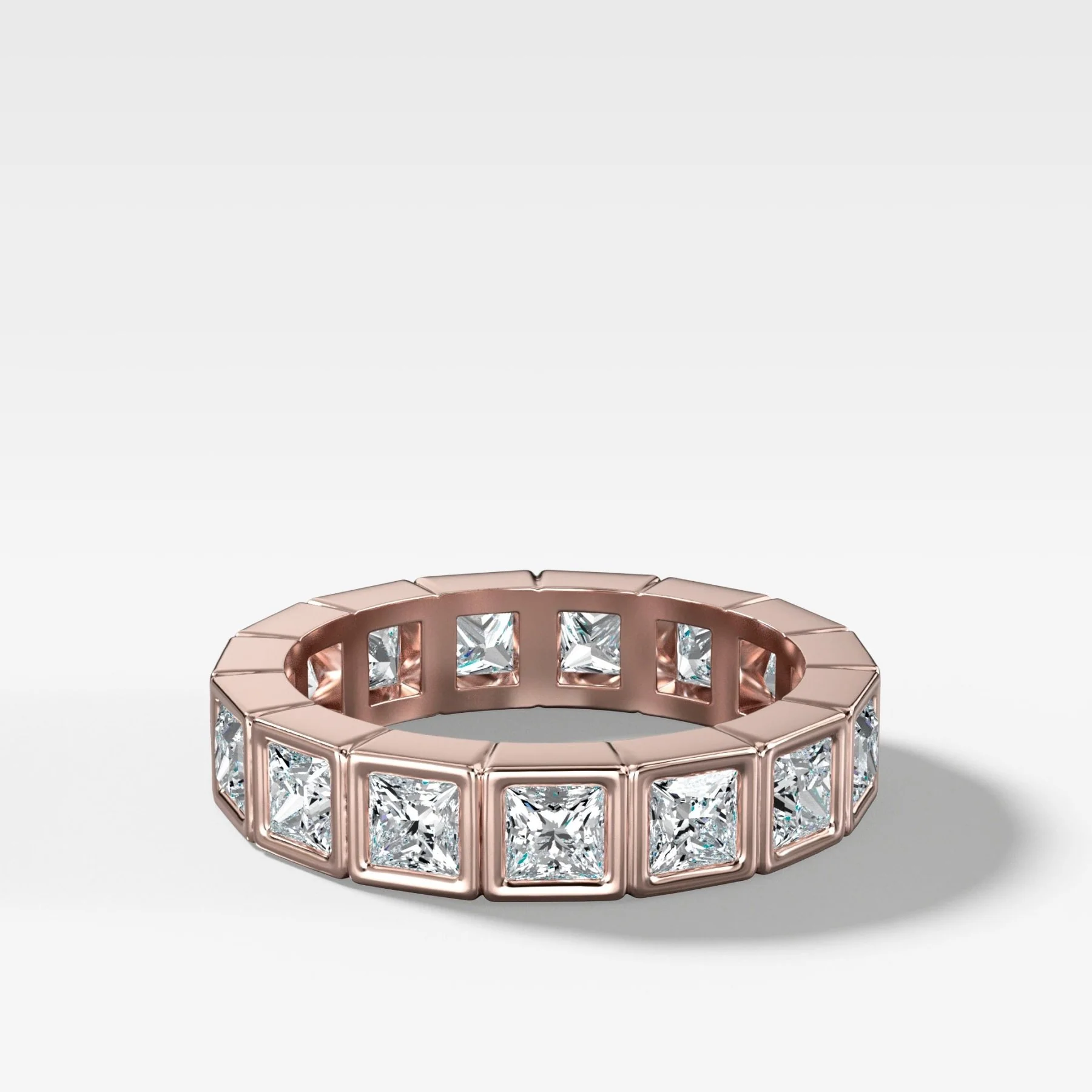 Midi Bezel Set Eternity Band With Princess Cuts - Image 4