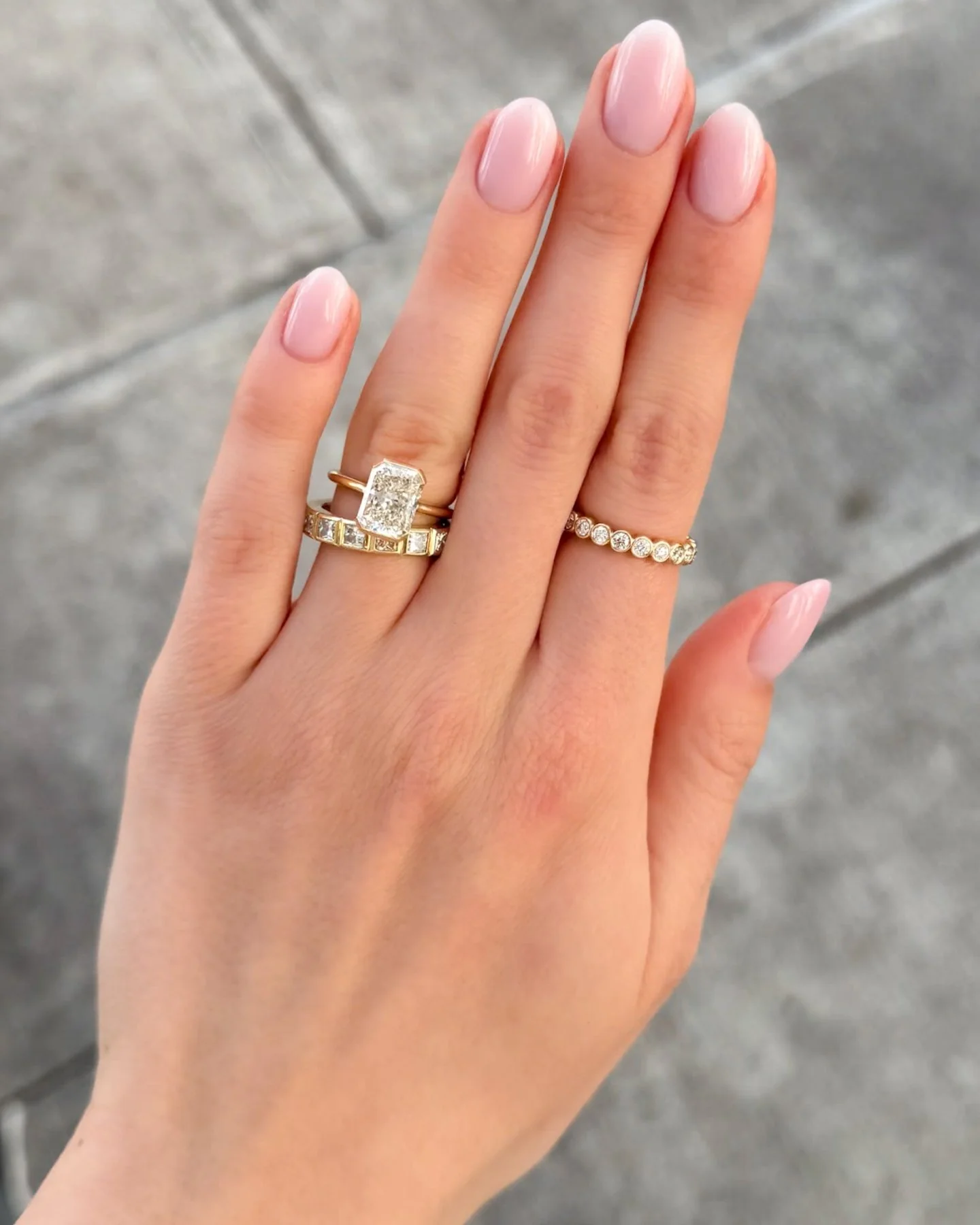 Midi Bezel Set Eternity Band With Princess Cuts - Image 6