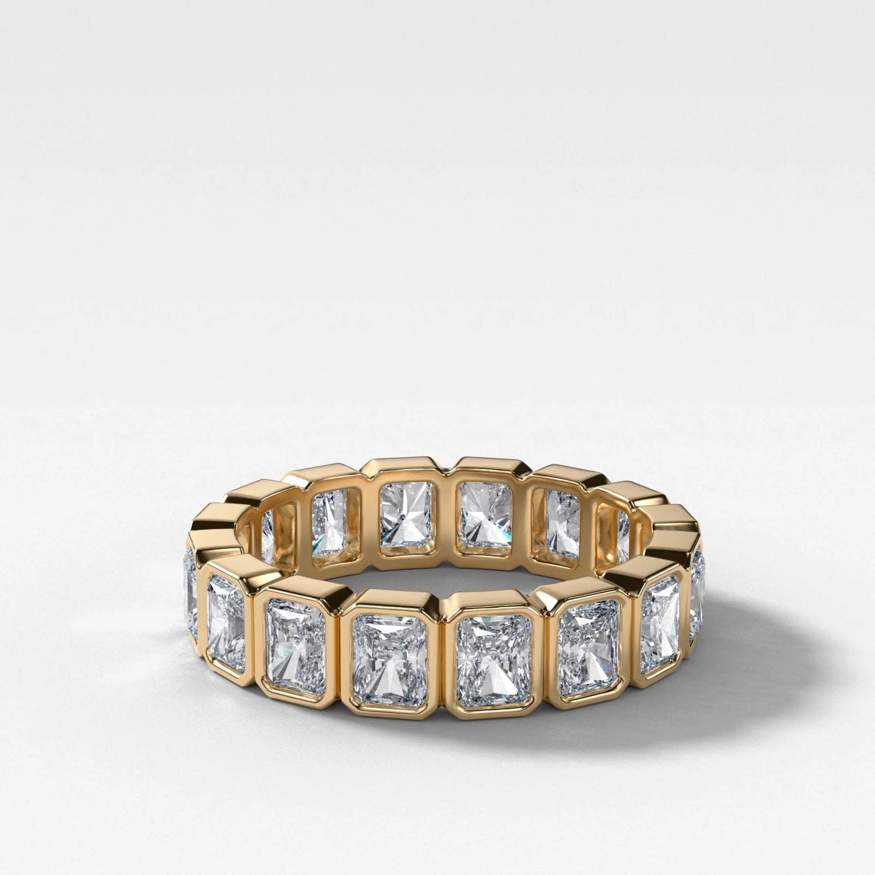 Midi Bezel Set Eternity Band With Radiant Cuts