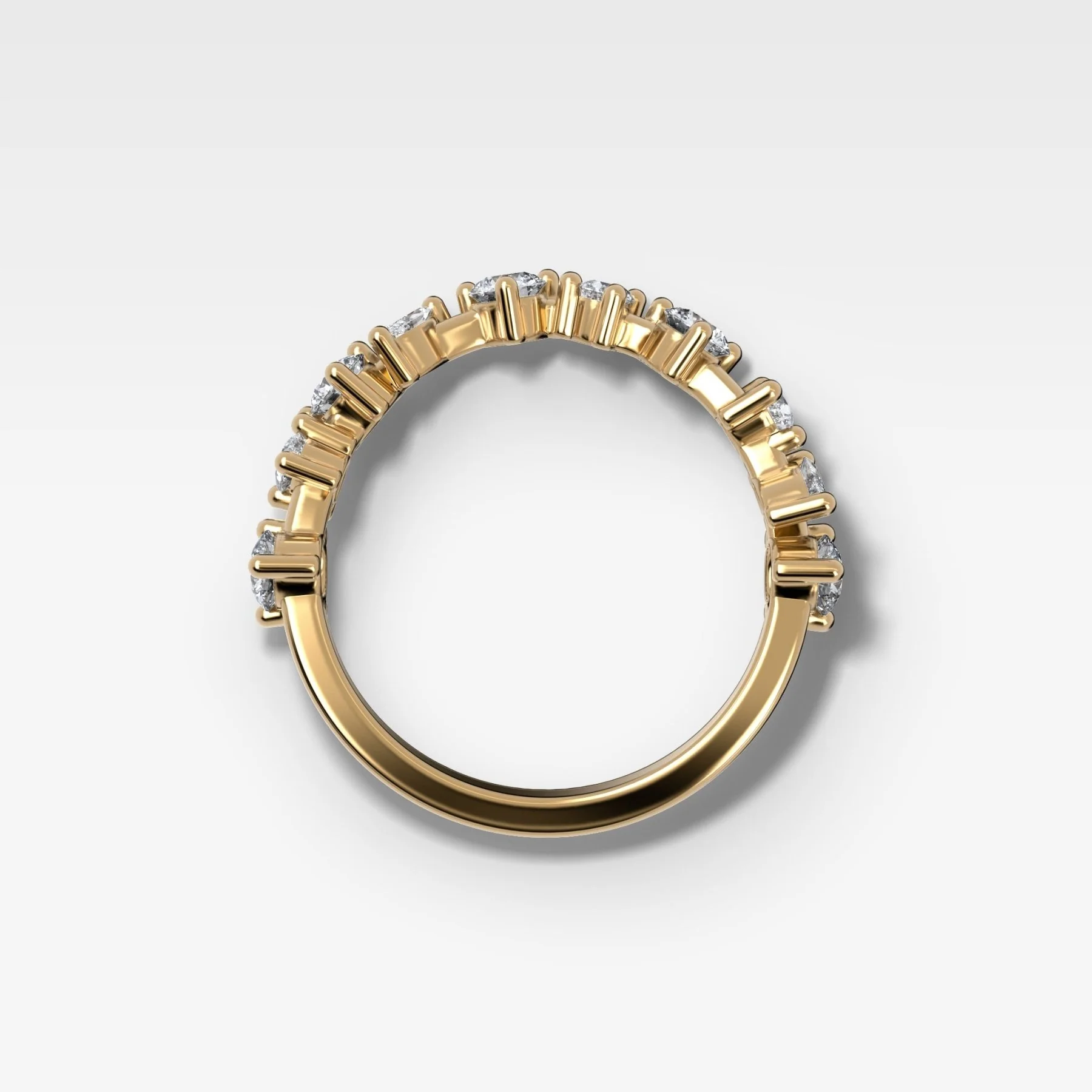 Mixed Shape Contoured Wedding Band - Image 2