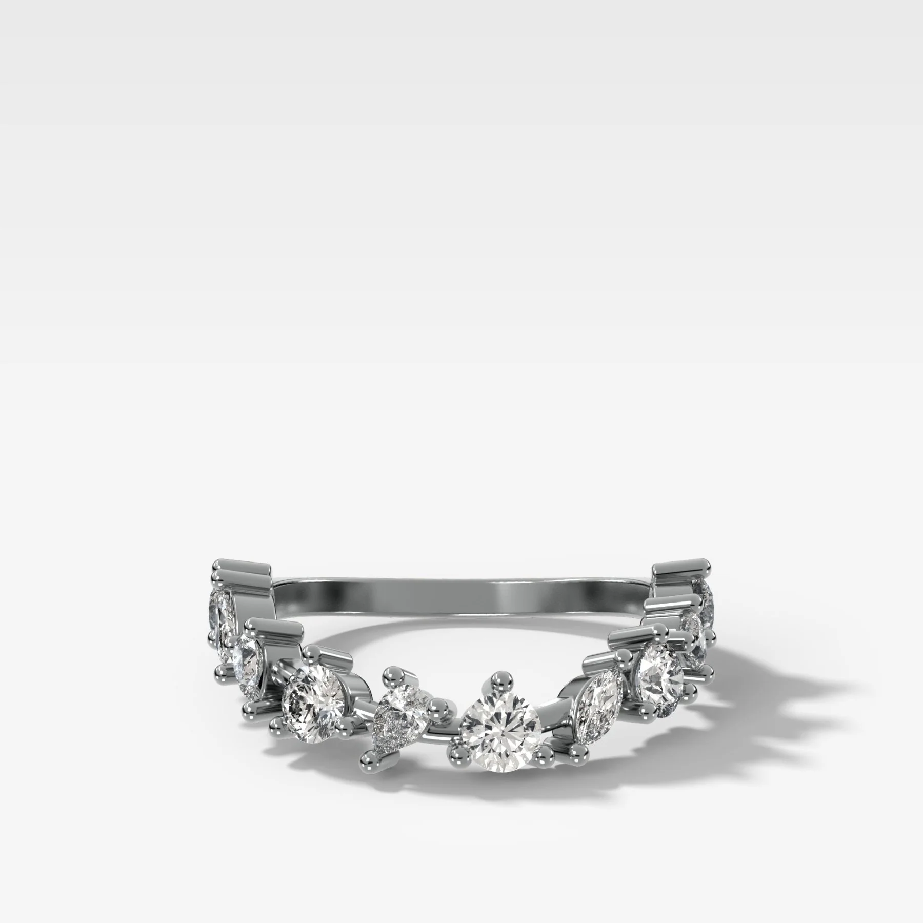 Mixed Shape Contoured Wedding Band - Image 4