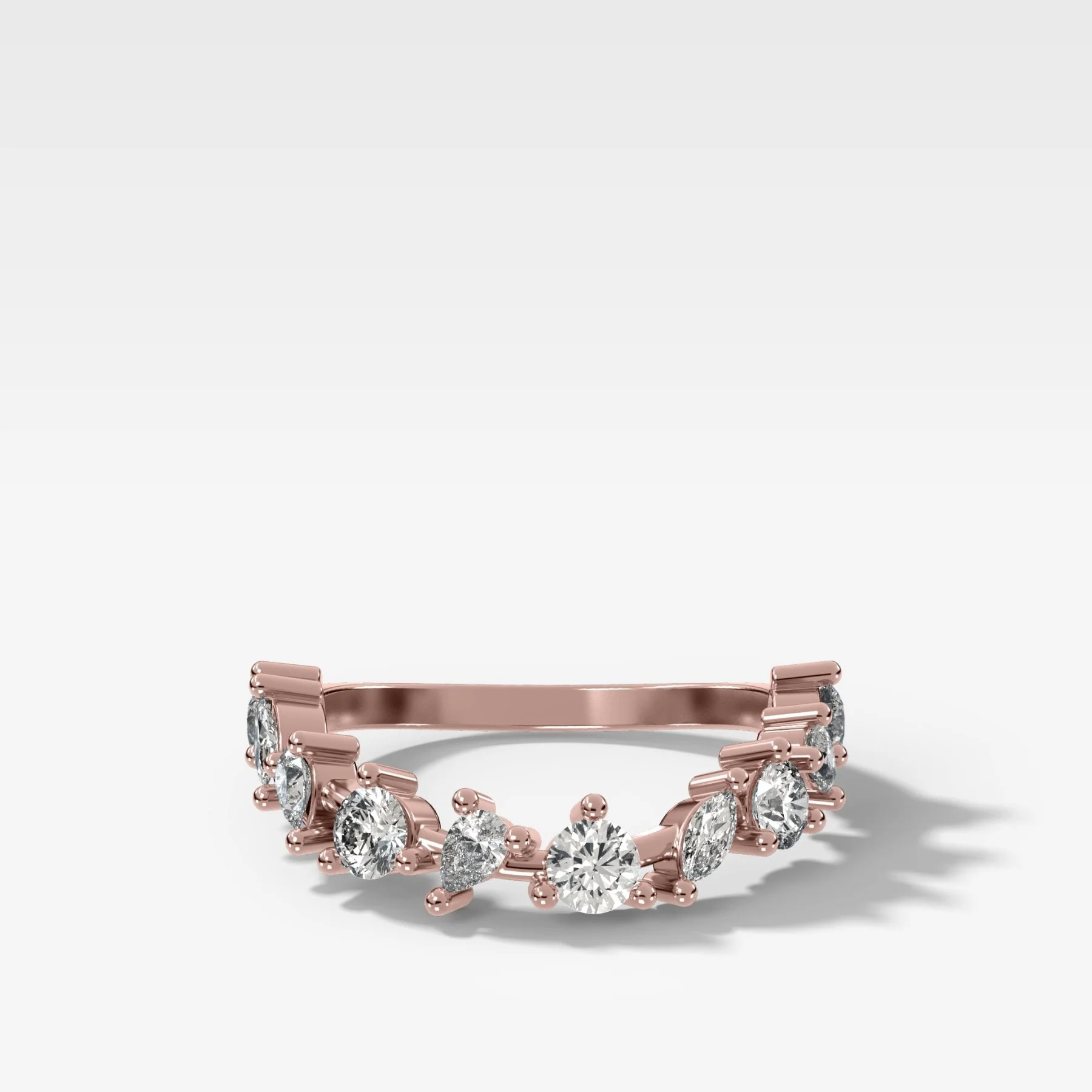 Mixed Shape Contoured Wedding Band - Image 5