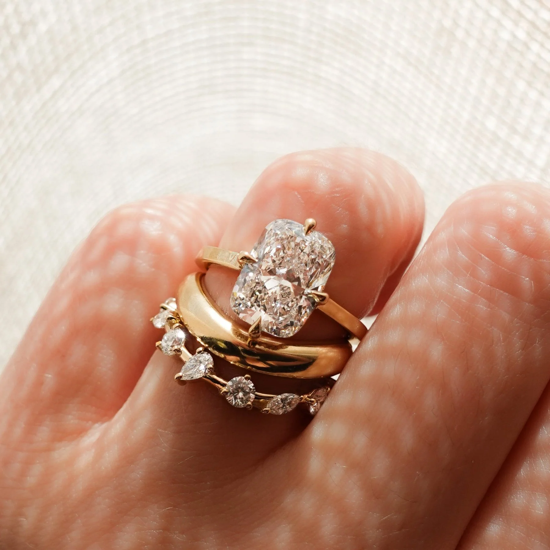 Mixed Shape Contoured Wedding Band - Image 6