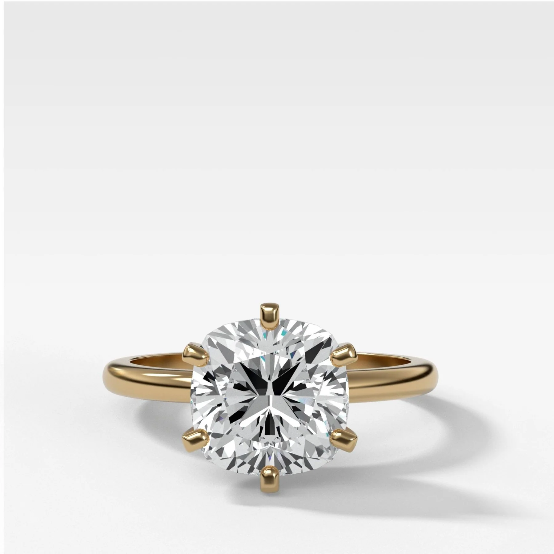 Nova Solitaire Engagement Ring With Cushion Cut Diamond